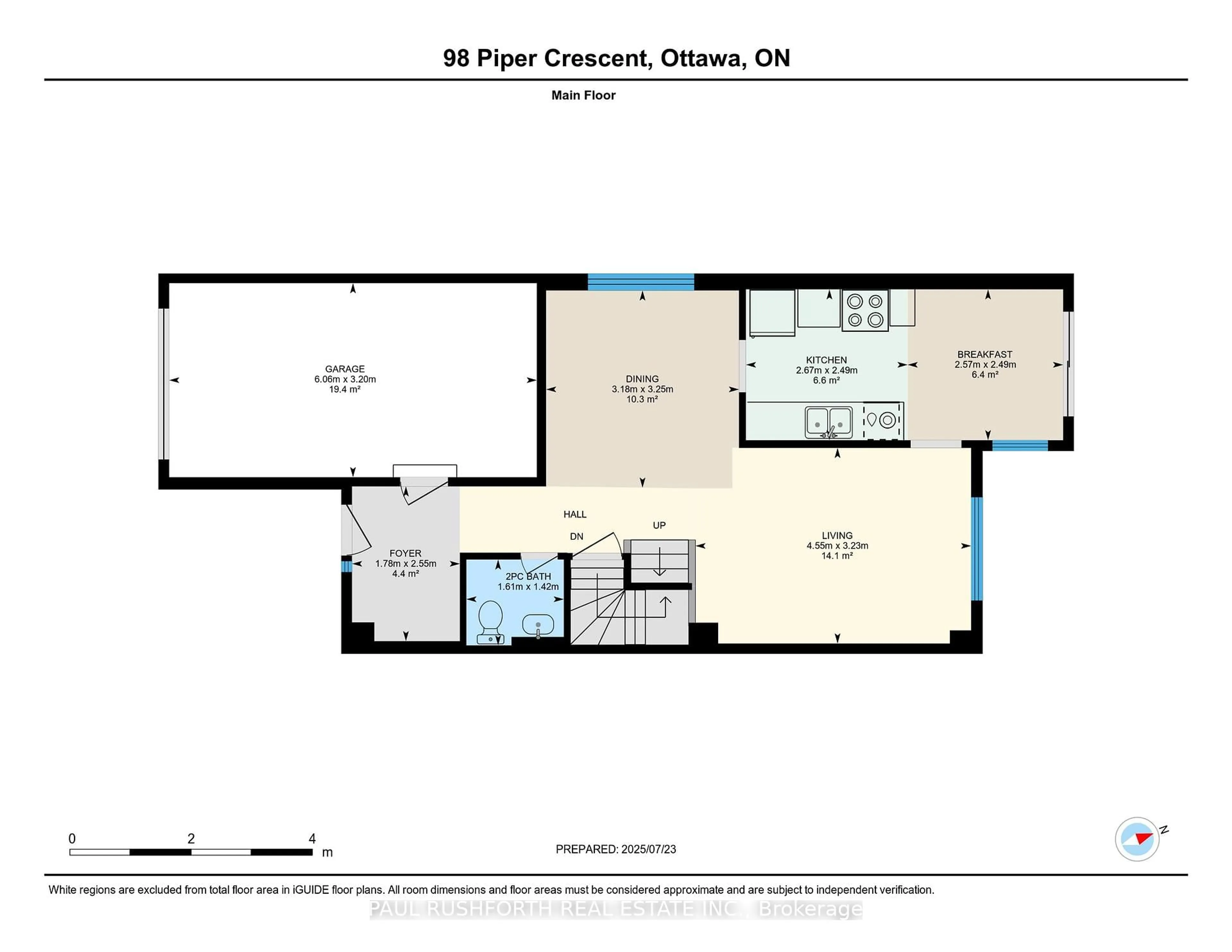Floor plan for 98 Piper Cres, Ottawa Ontario K2K 2S9