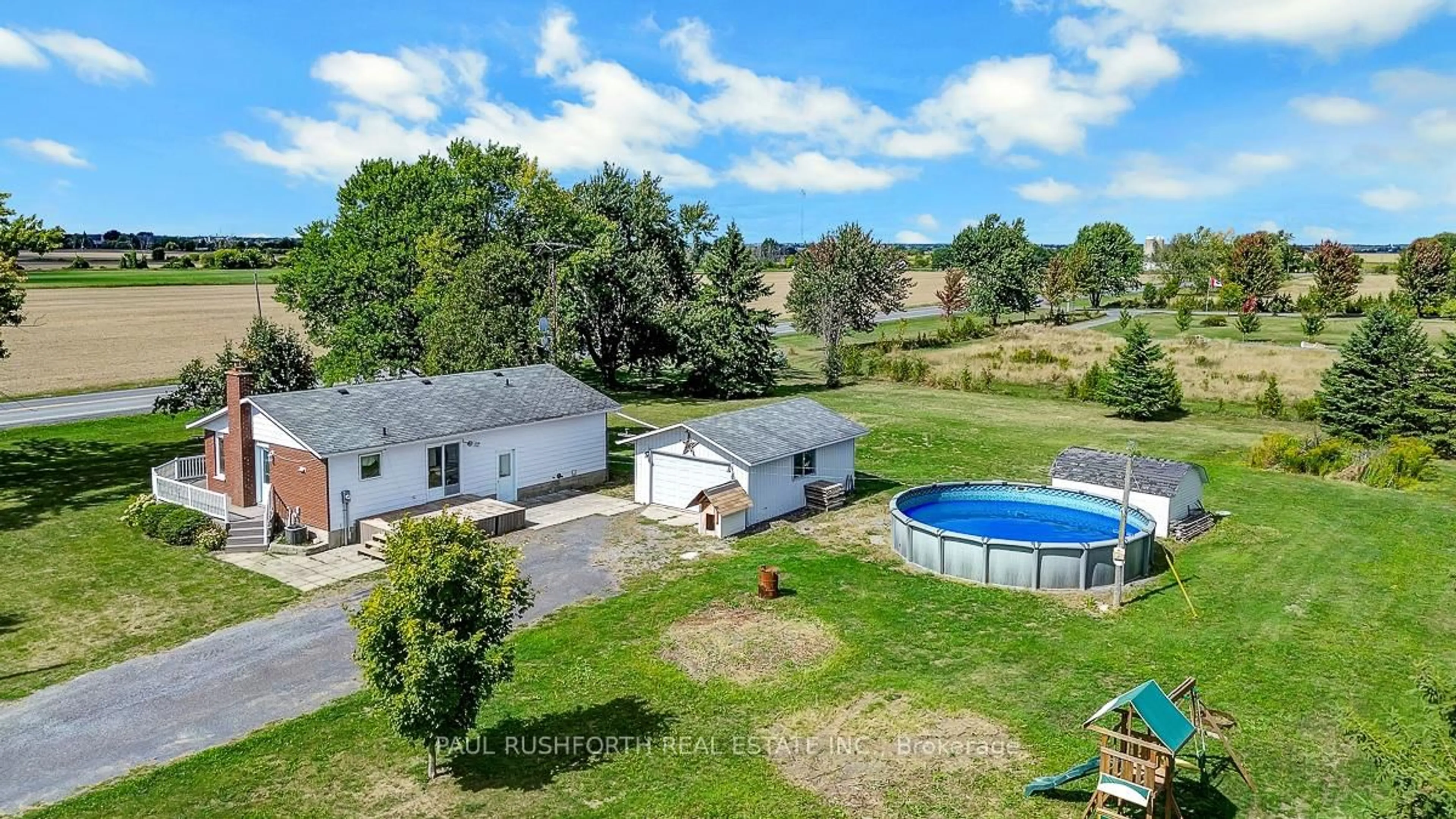 A pic from outside/outdoor area/front of a property/back of a property/a pic from drone, water/lake/river/ocean view for 14005 Concession Rd, North Stormont Ontario L1B 1L9