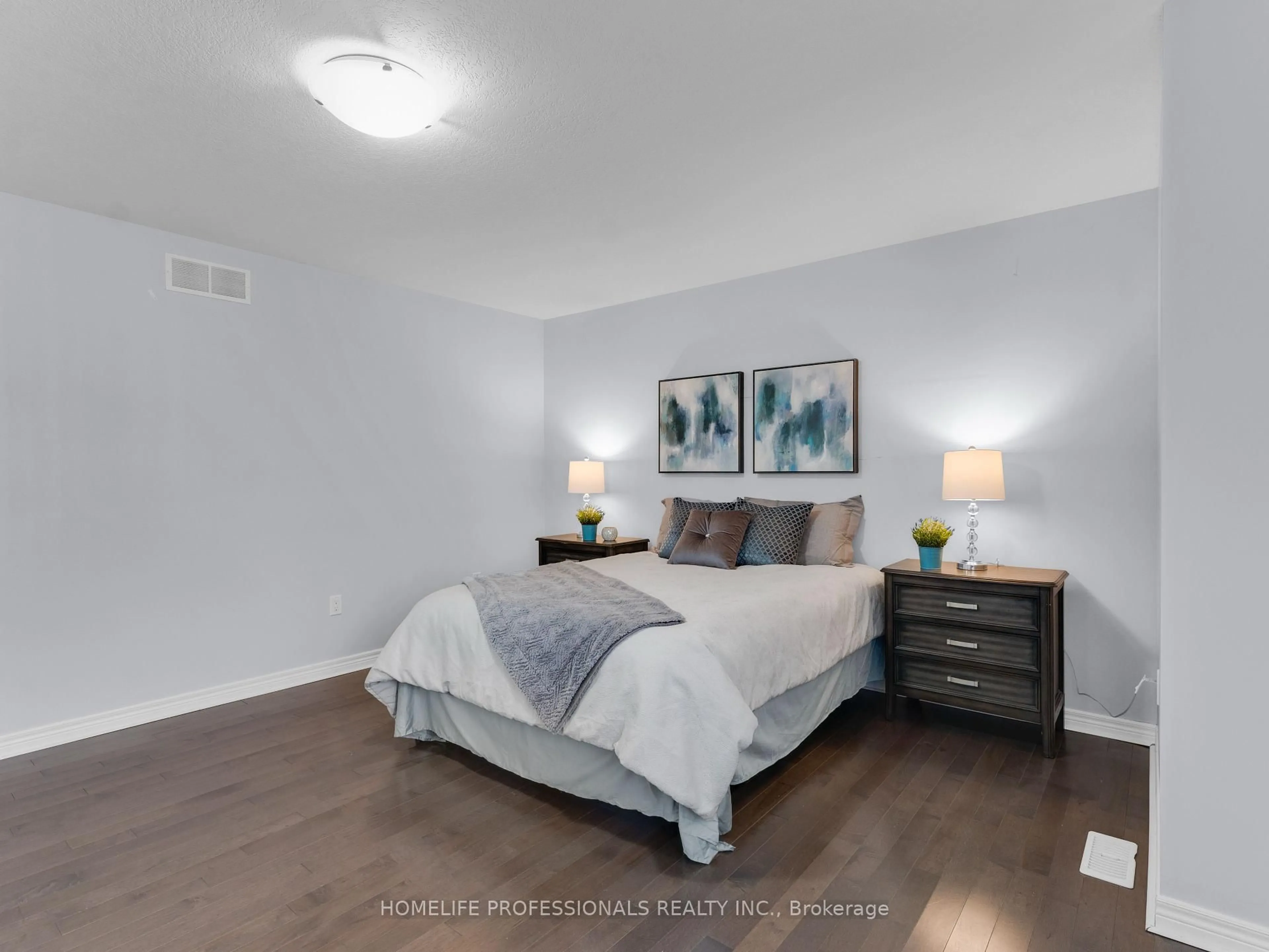 Bedroom with bed, wood/laminate floor for 39 Ralfana Cres, Hamilton Ontario L9A 0B5