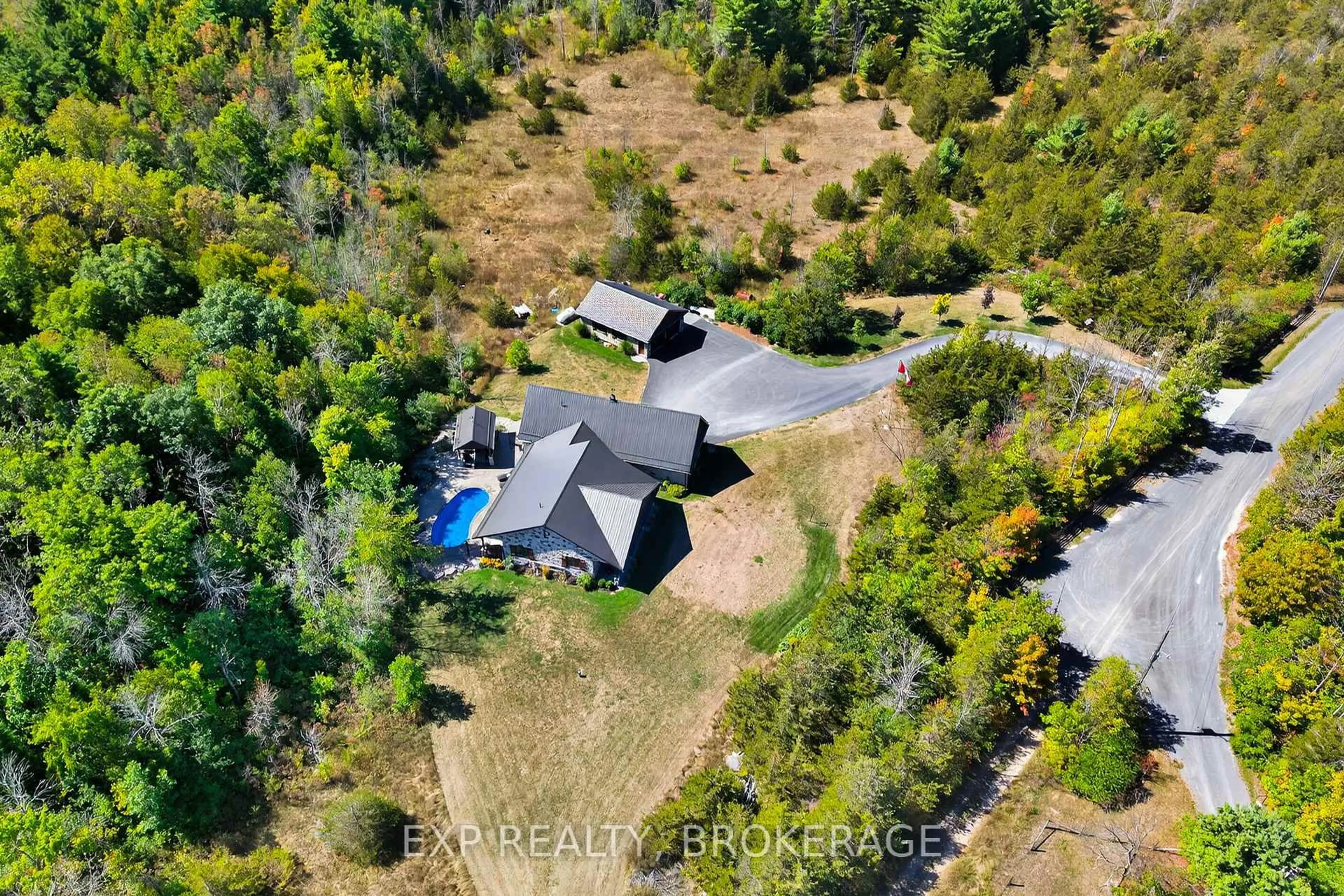 A pic from outside/outdoor area/front of a property/back of a property/a pic from drone, unknown for 2334 Empey Rd, Yarker Ontario K0K 3N0