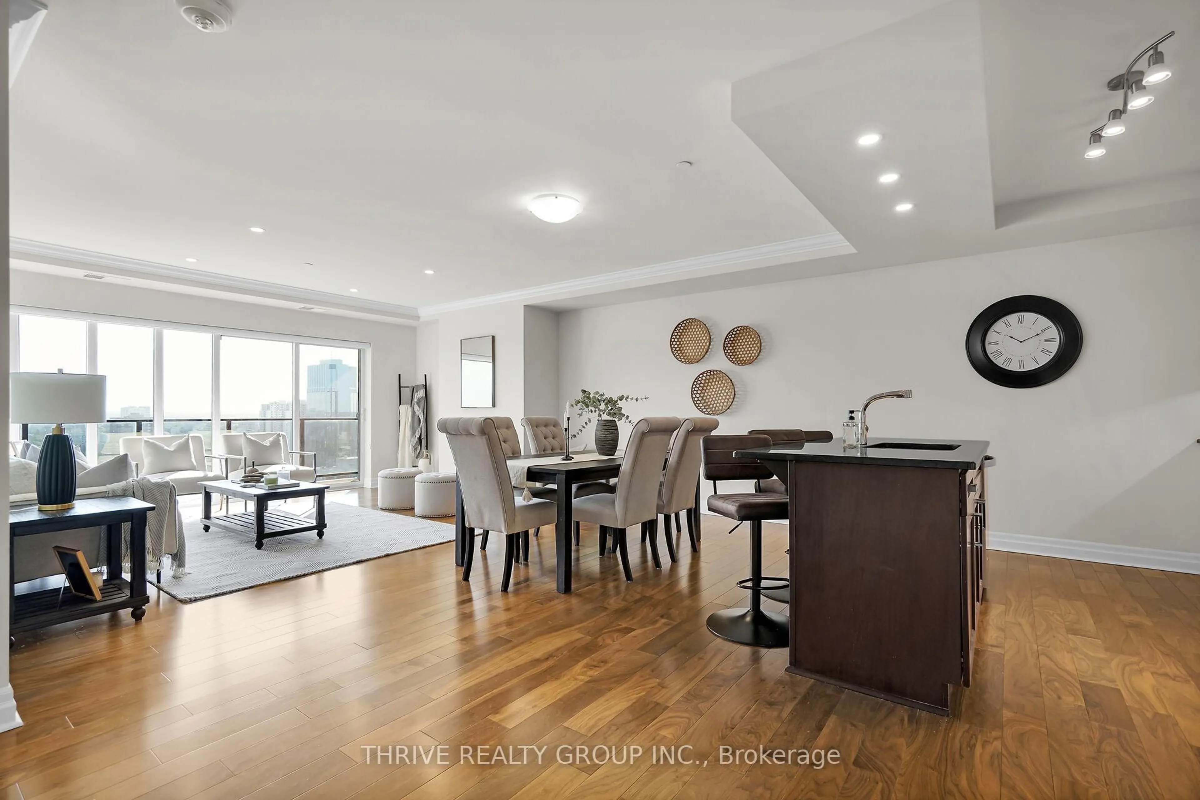 Open concept kitchen, wood/laminate floor for 505 Talbot St #2104, London East Ontario N6A 2S6