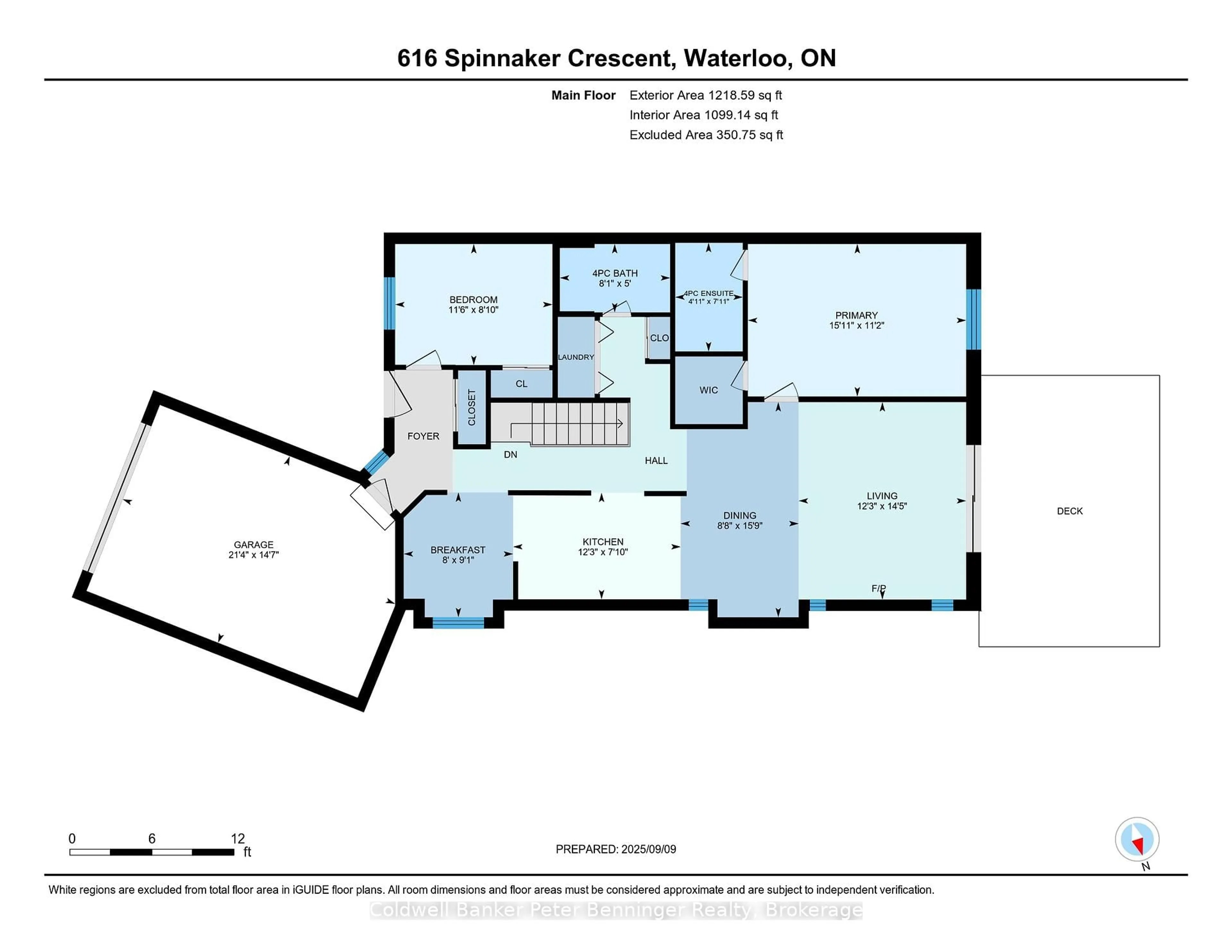 Floor plan for 616 Spinnaker Cres, Waterloo Ontario N2K 4A5