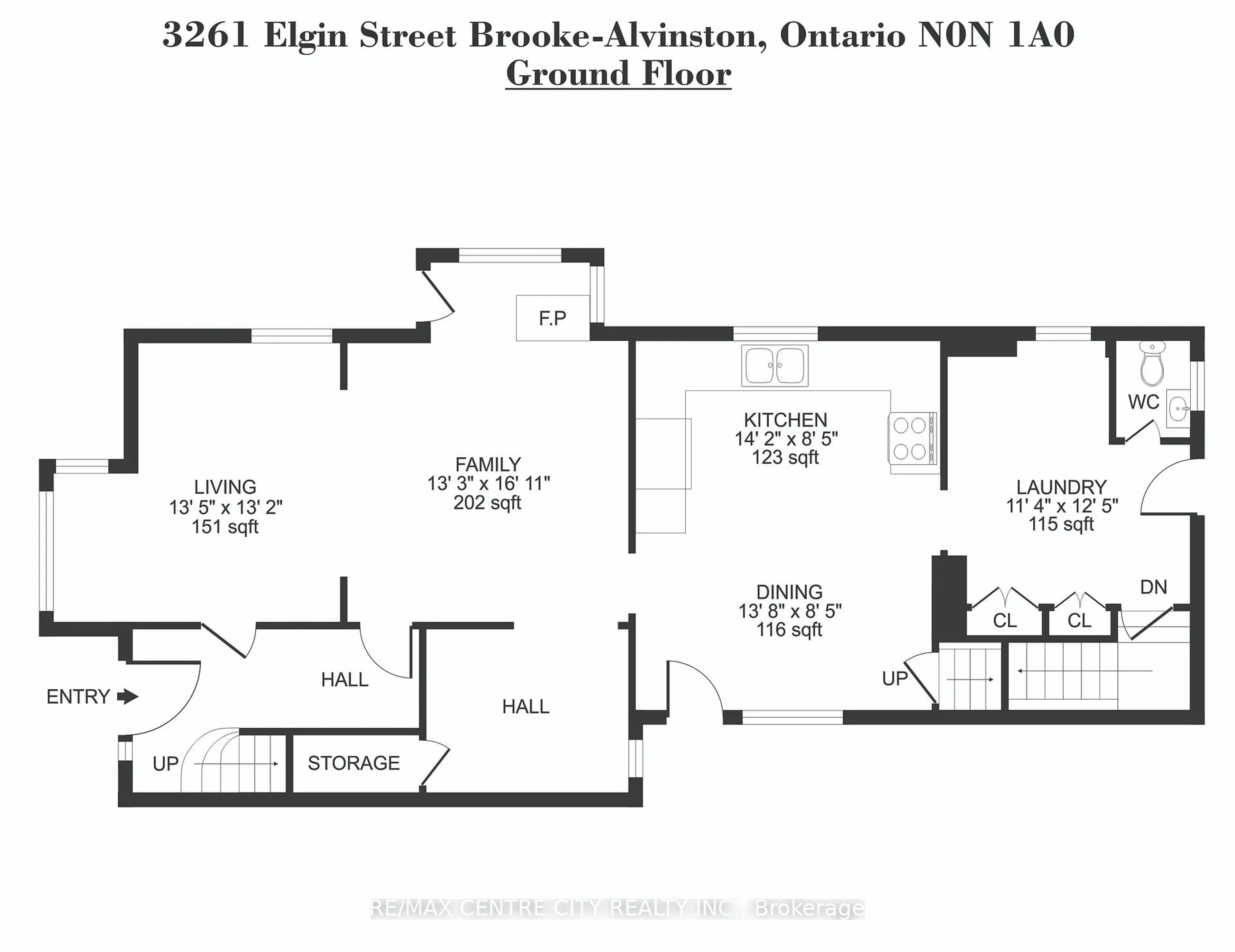 Floor plan for 3261 Elgin St, Brooke-Alvinston Ontario N0N 1A0