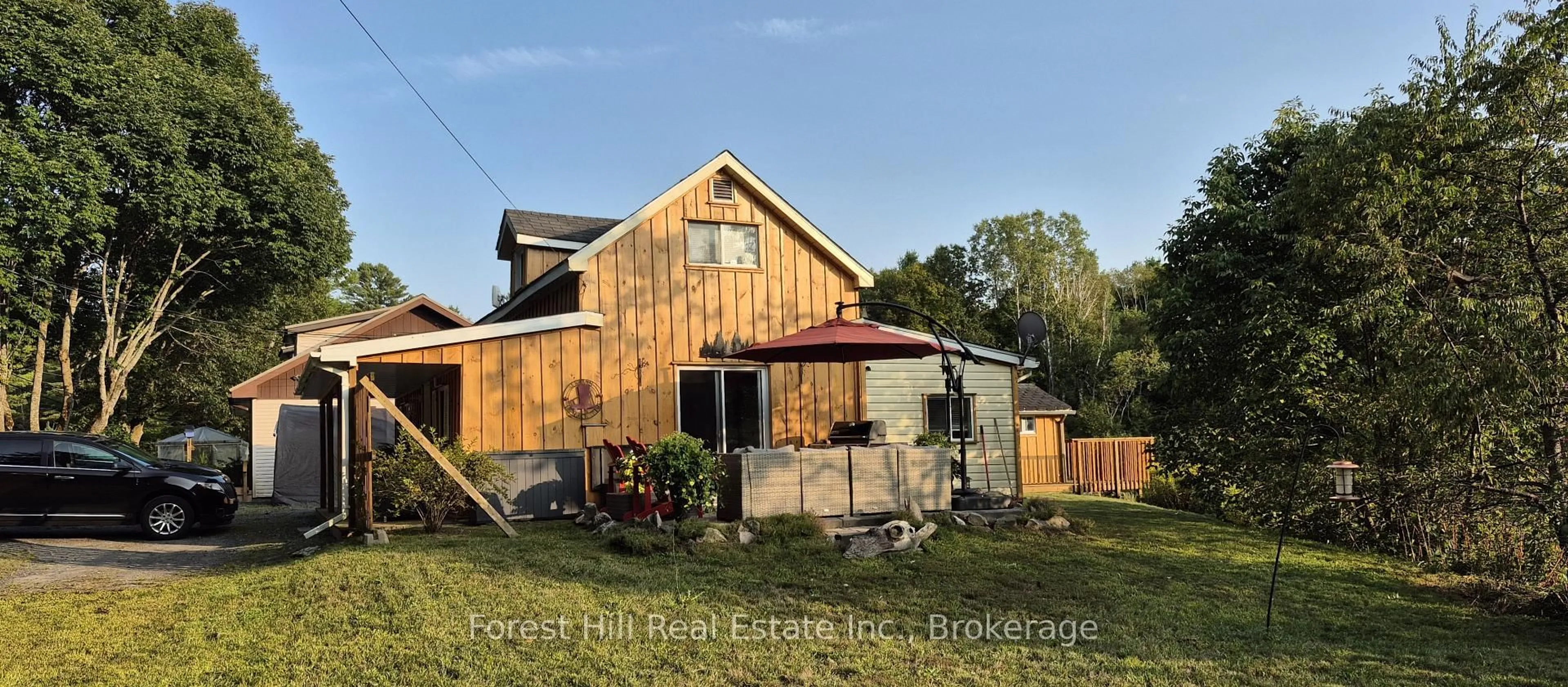 A pic from outside/outdoor area/front of a property/back of a property/a pic from drone, unknown for 77 James Bay Junction Rd, Seguin Ontario P2A 0B2