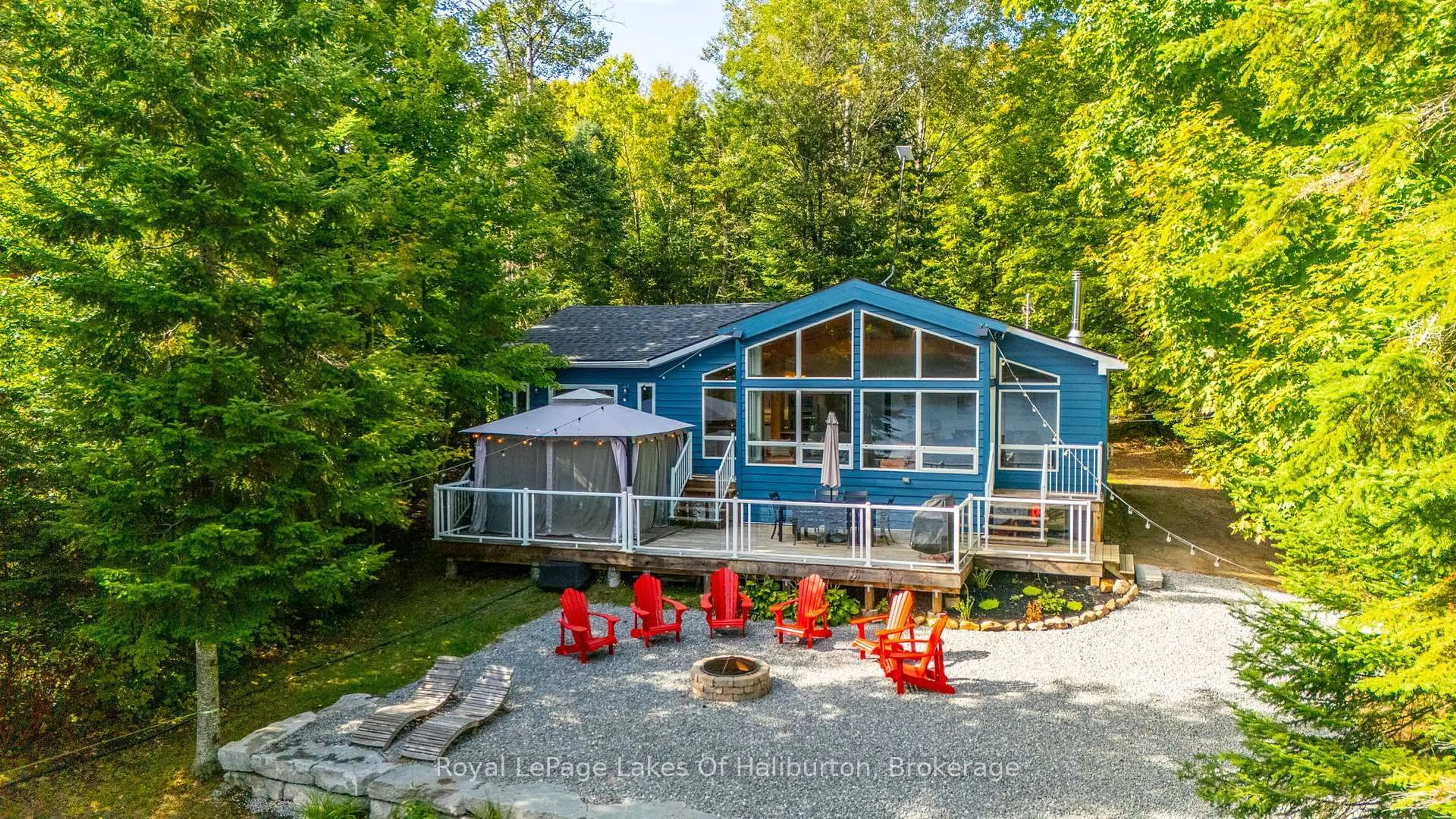 A pic from outside/outdoor area/front of a property/back of a property/a pic from drone, water/lake/river/ocean view for 1956 Alsop Rd, Highlands East Ontario K0M 1R0