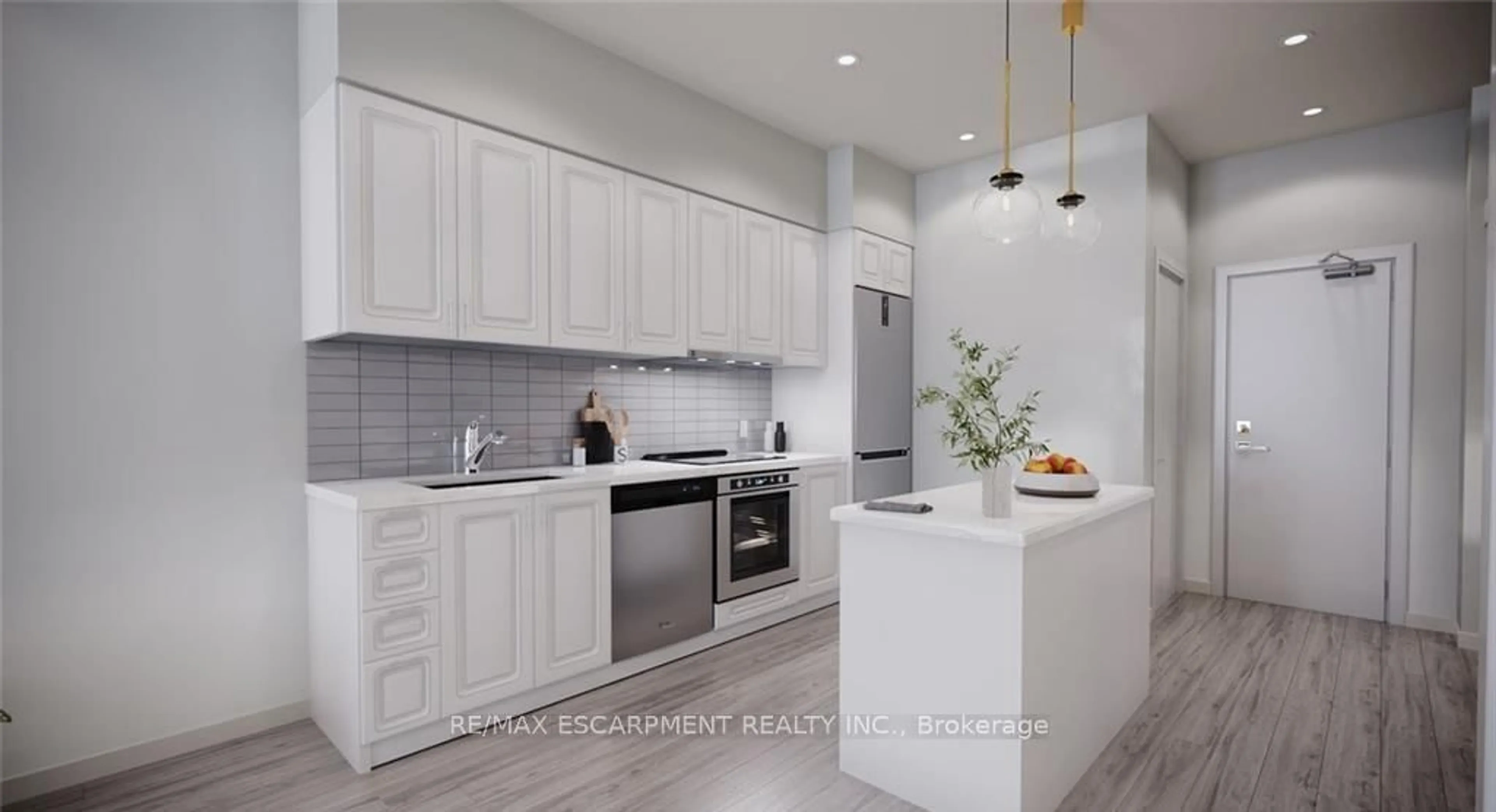 Contemporary kitchen, ceramic/tile floor for 461 Green Rd #1202, Hamilton Ontario L8E 5B4