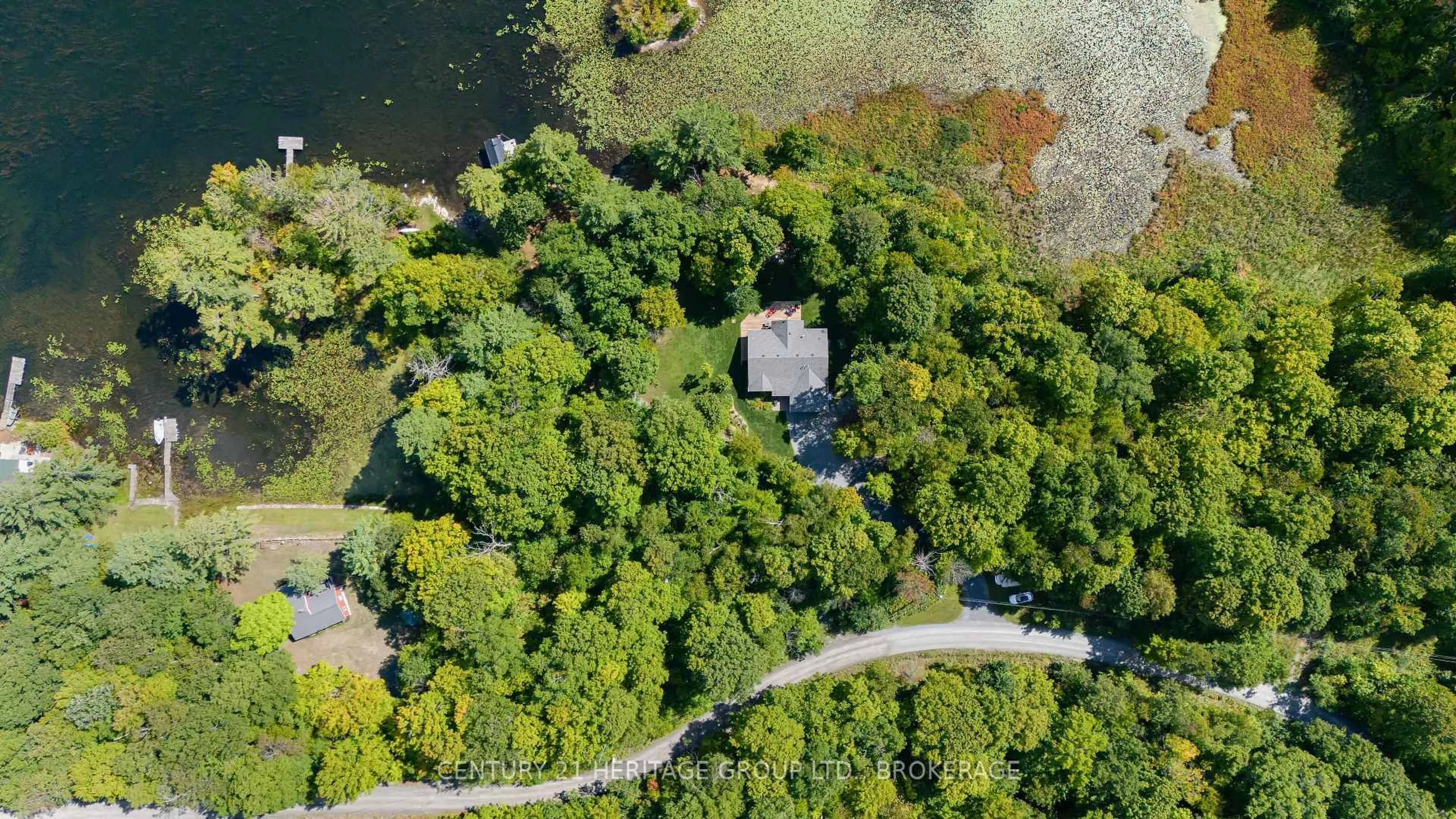 A pic from outside/outdoor area/front of a property/back of a property/a pic from drone, water/lake/river/ocean view for 627 Stafford Lane, Seeley's Bay Ontario K0H 2N0