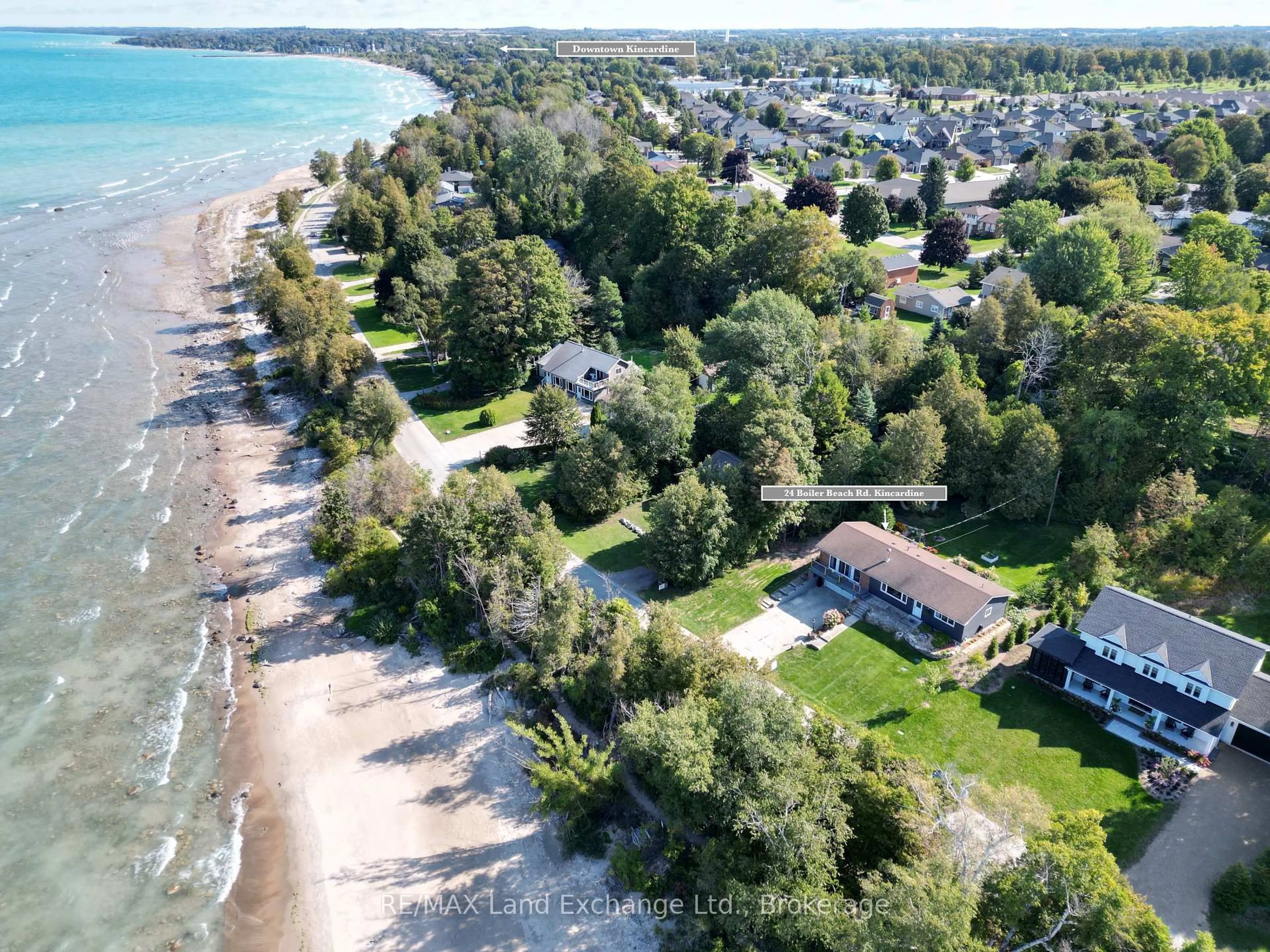 A pic from outside/outdoor area/front of a property/back of a property/a pic from drone, water/lake/river/ocean view for 24 Boiler Beach Rd, Huron-Kinloss Ontario N2Z 2L4