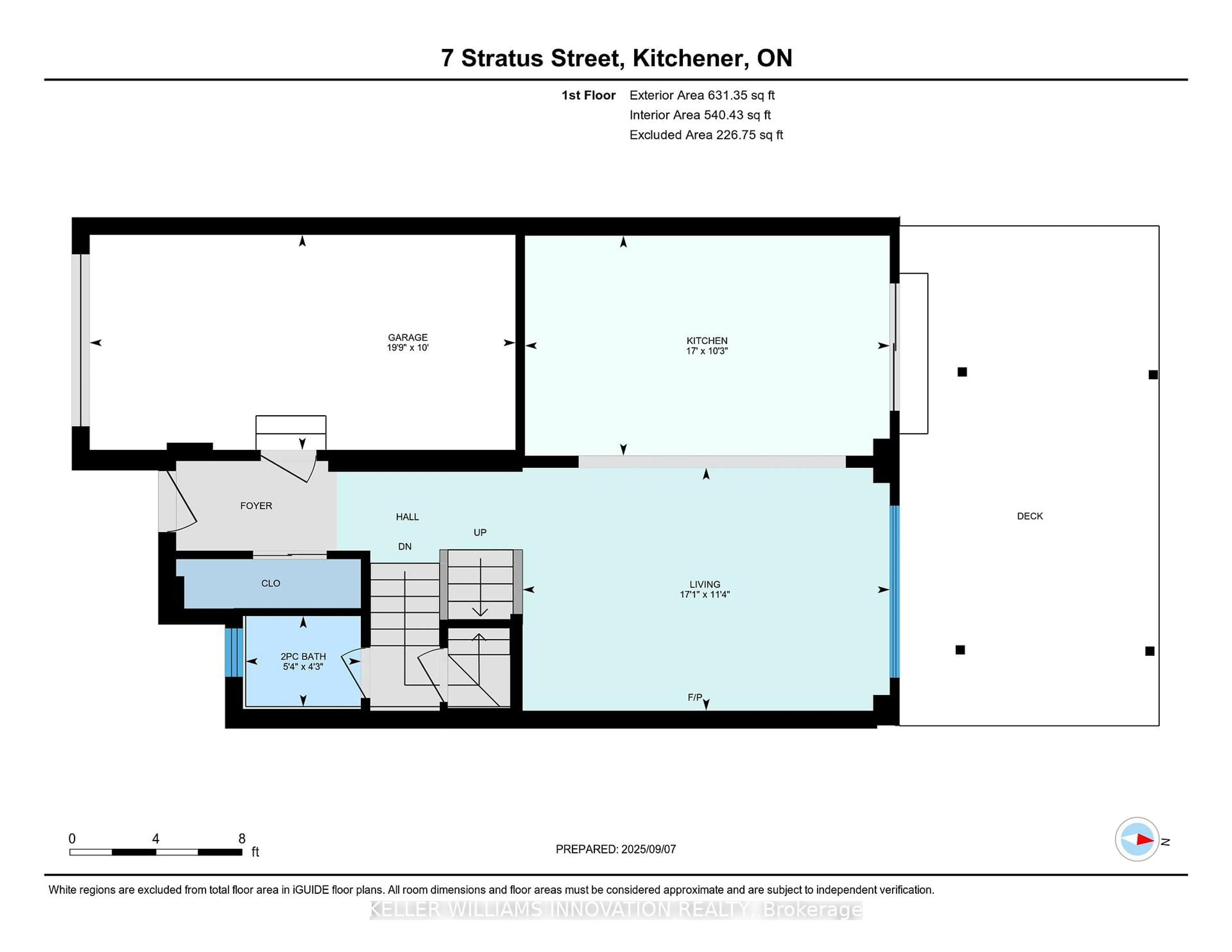 Floor plan for 7 Stratus St, Kitchener Ontario N2R 0K6