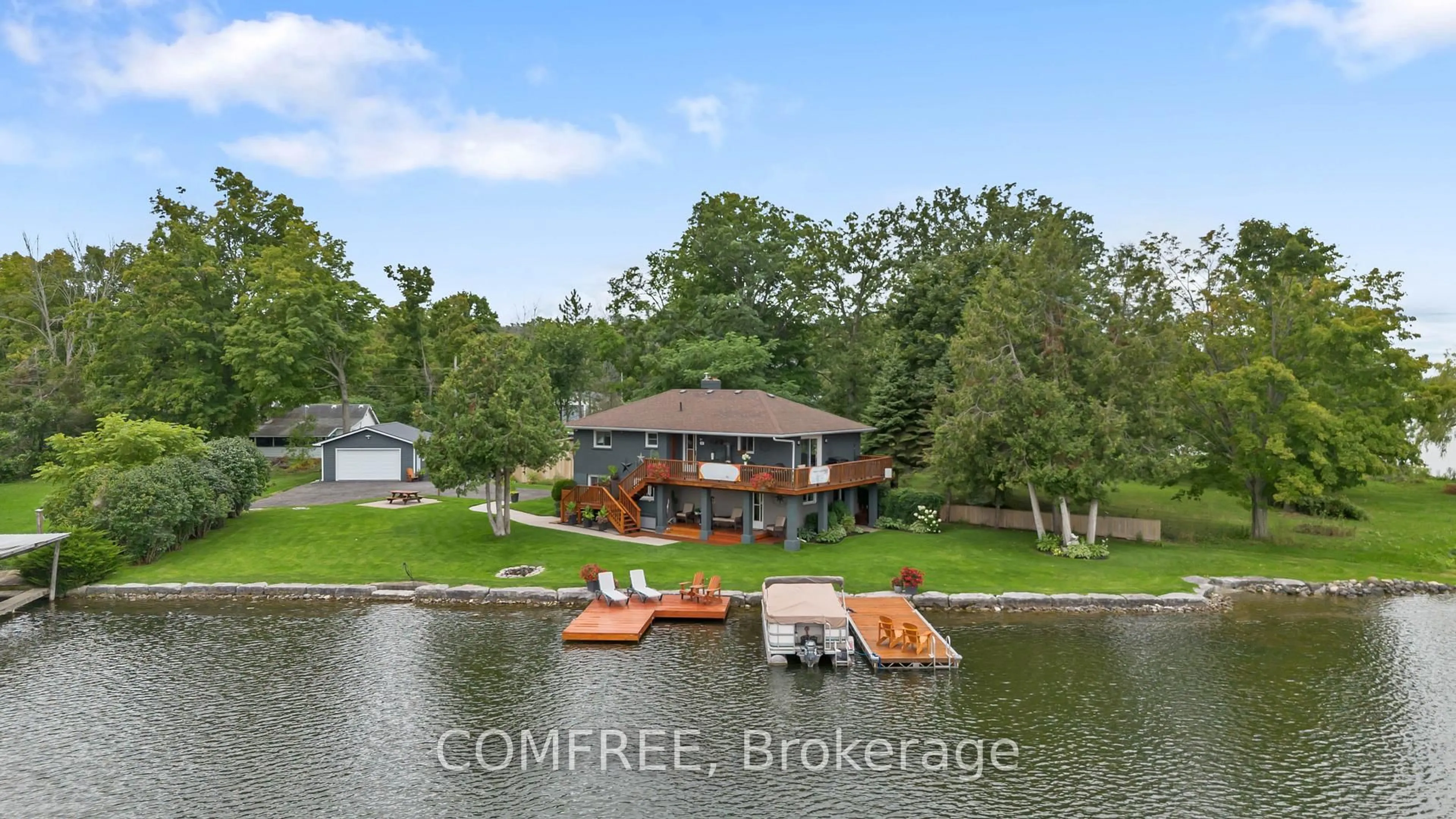 A pic from outside/outdoor area/front of a property/back of a property/a pic from drone, water/lake/river/ocean view for 30 Lakeshore Dr, Trent Hills Ontario K0L 1Y0