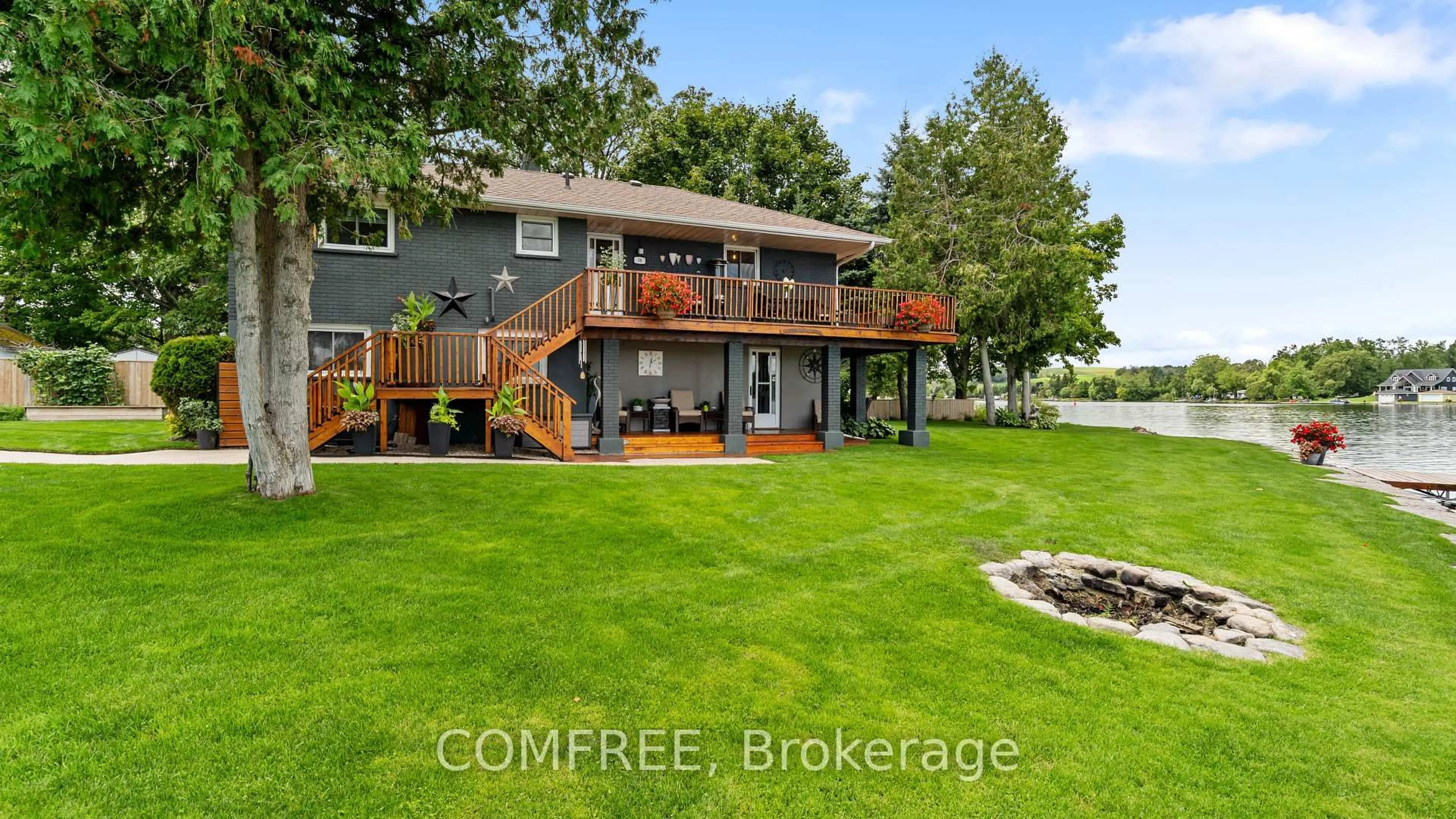A pic from outside/outdoor area/front of a property/back of a property/a pic from drone, water/lake/river/ocean view for 30 Lakeshore Dr, Trent Hills Ontario K0L 1Y0