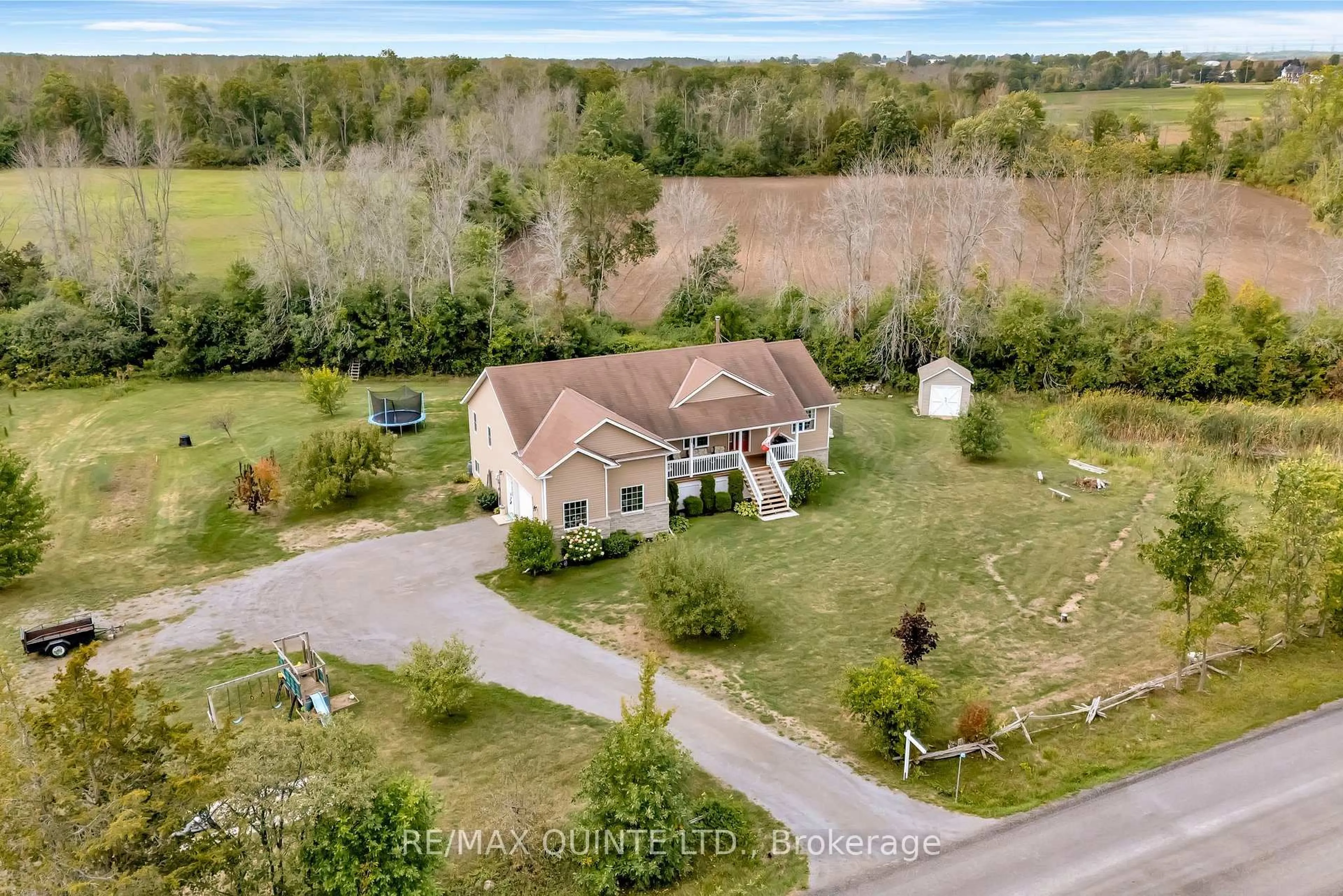 A pic from outside/outdoor area/front of a property/back of a property/a pic from drone, water/lake/river/ocean view for 405 Brennan Rd, Belleville Ontario K8N 4Z6