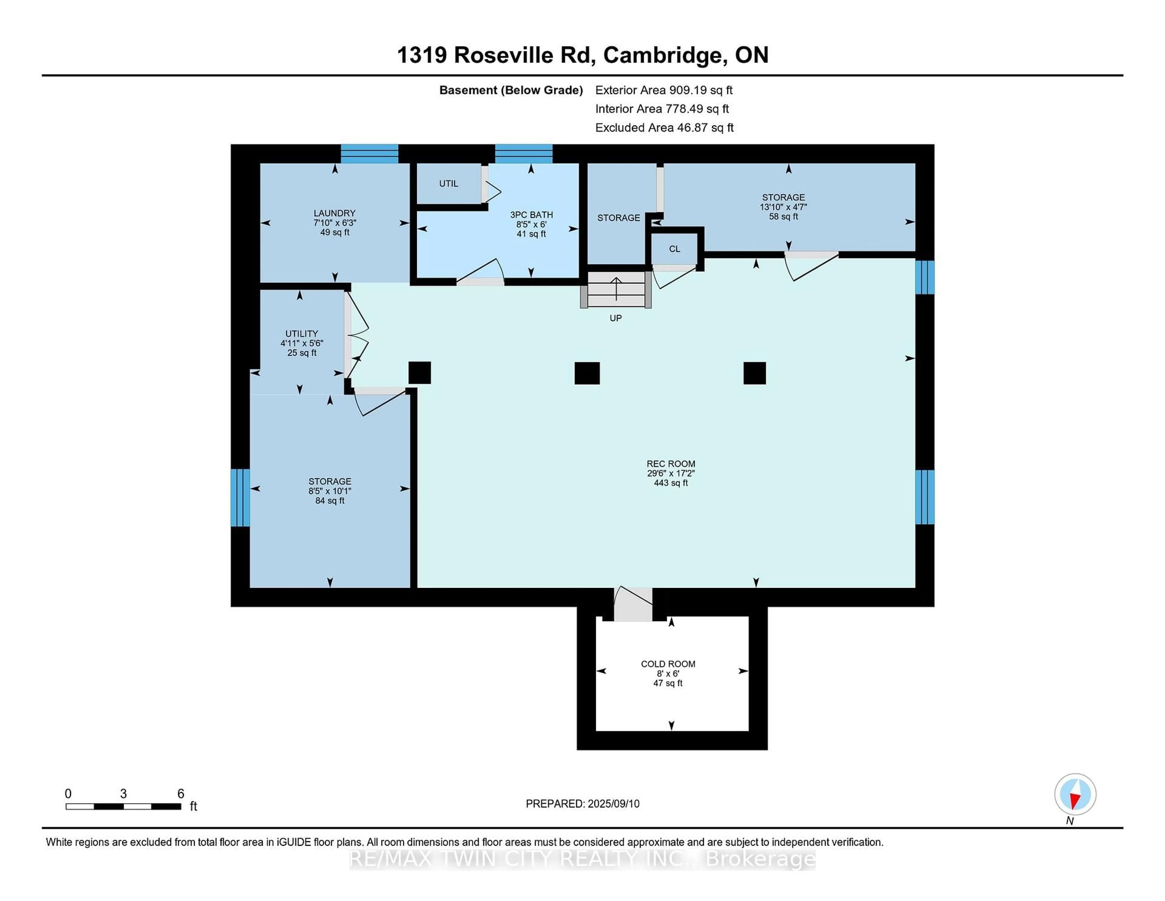 Floor plan for 1319 Roseville Rd, Cambridge Ontario N1R 5S3