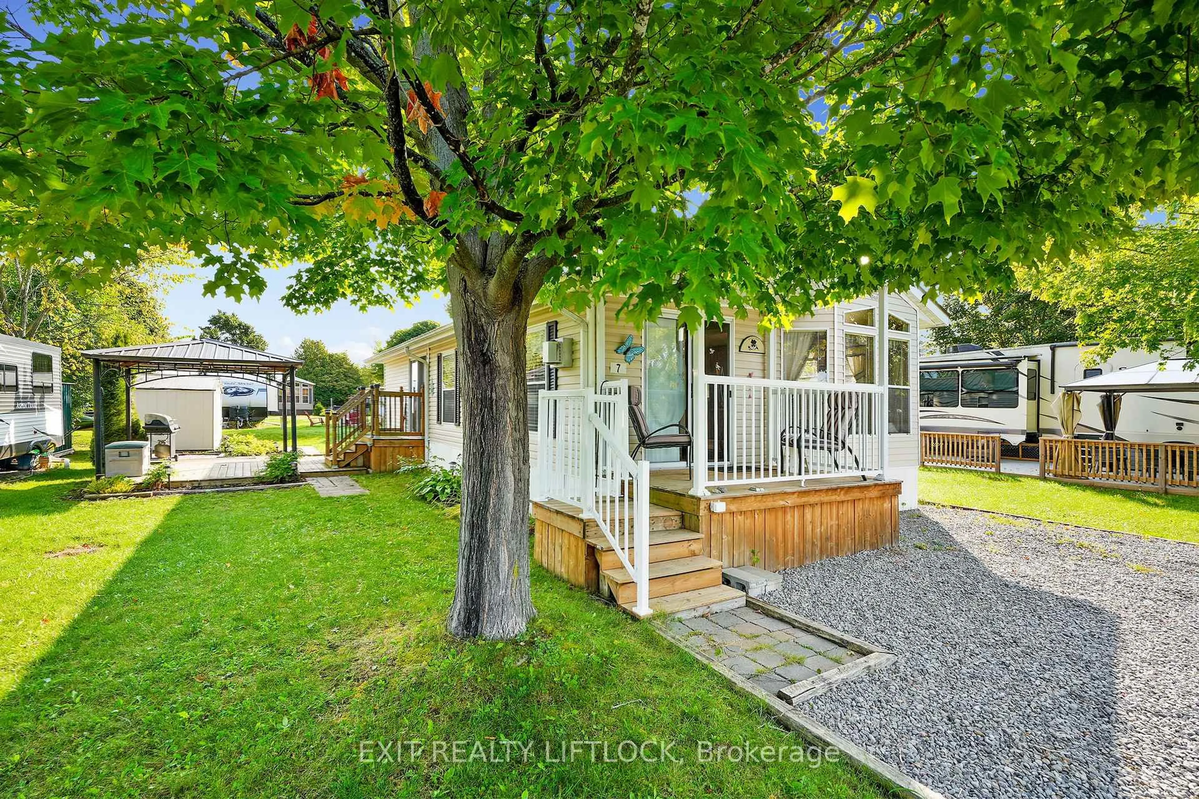 A pic from outside/outdoor area/front of a property/back of a property/a pic from drone, street for 7 Sunrise Drive-740 Serpent Mounds Dr, Otonabee-South Monaghan Ontario K0L 2G0
