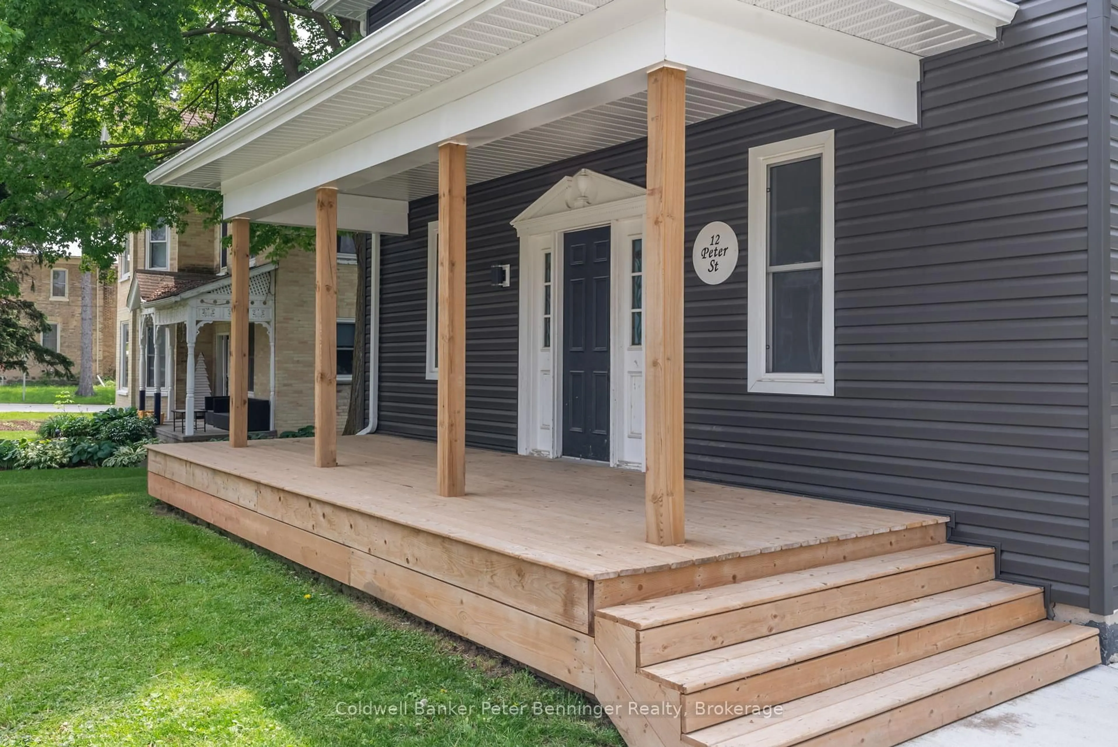 Home with vinyl exterior material, street for 12 Peter St, South Bruce Ontario N0G 2J0