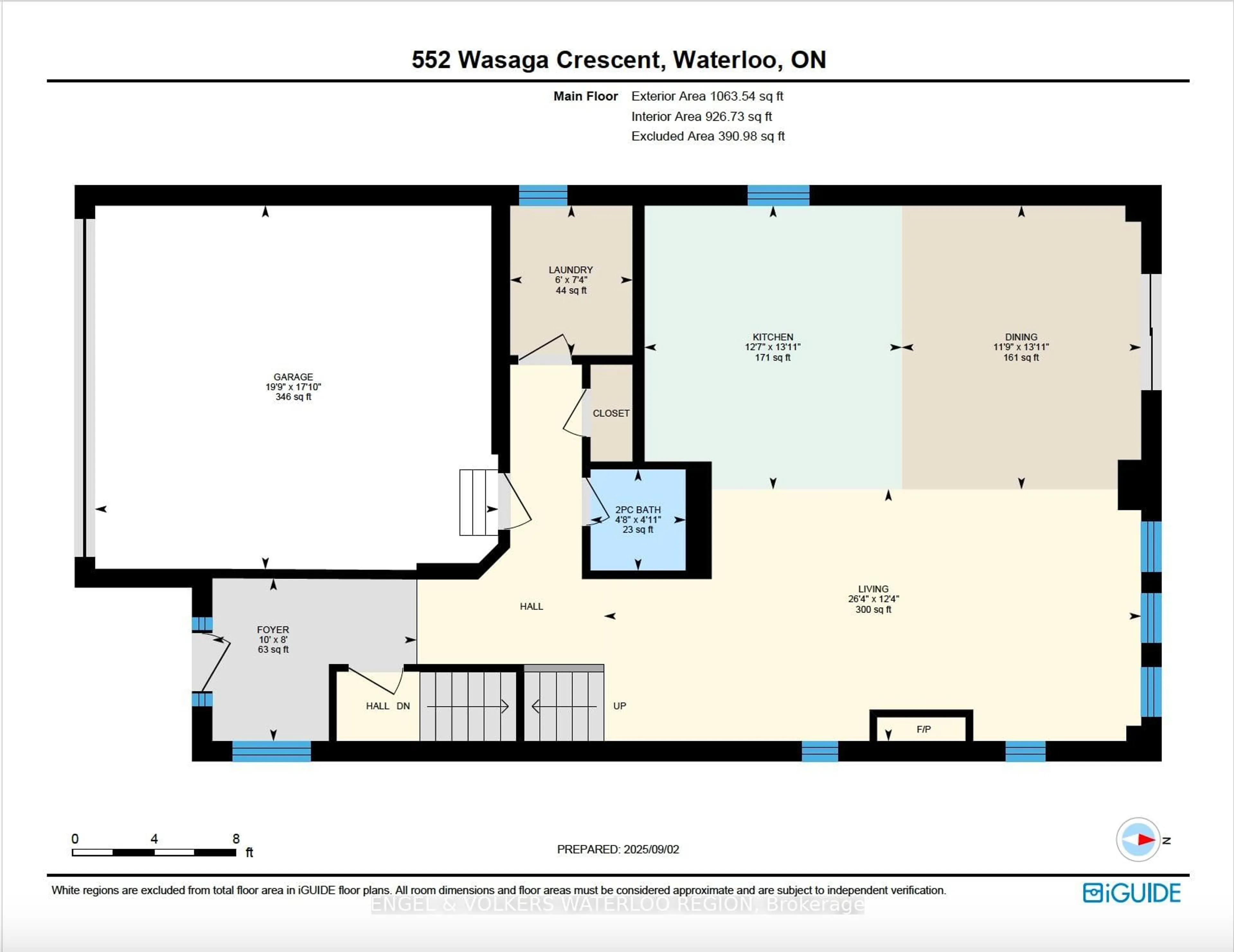 Floor plan for 552 Wasaga Cres, Waterloo Ontario N2V 2Y7