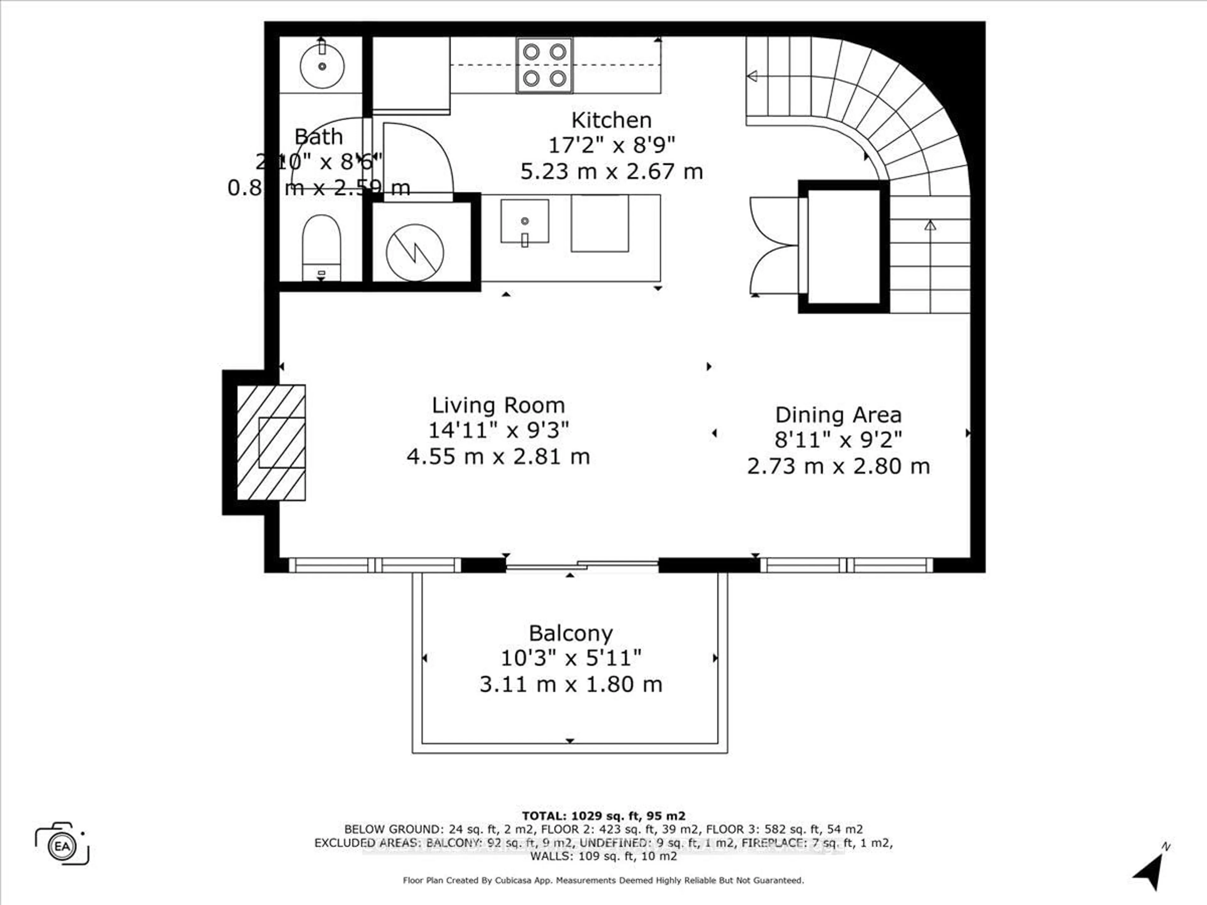 Floor plan for 414 NEPEAN St #F, Ottawa Ontario K1R 5G7