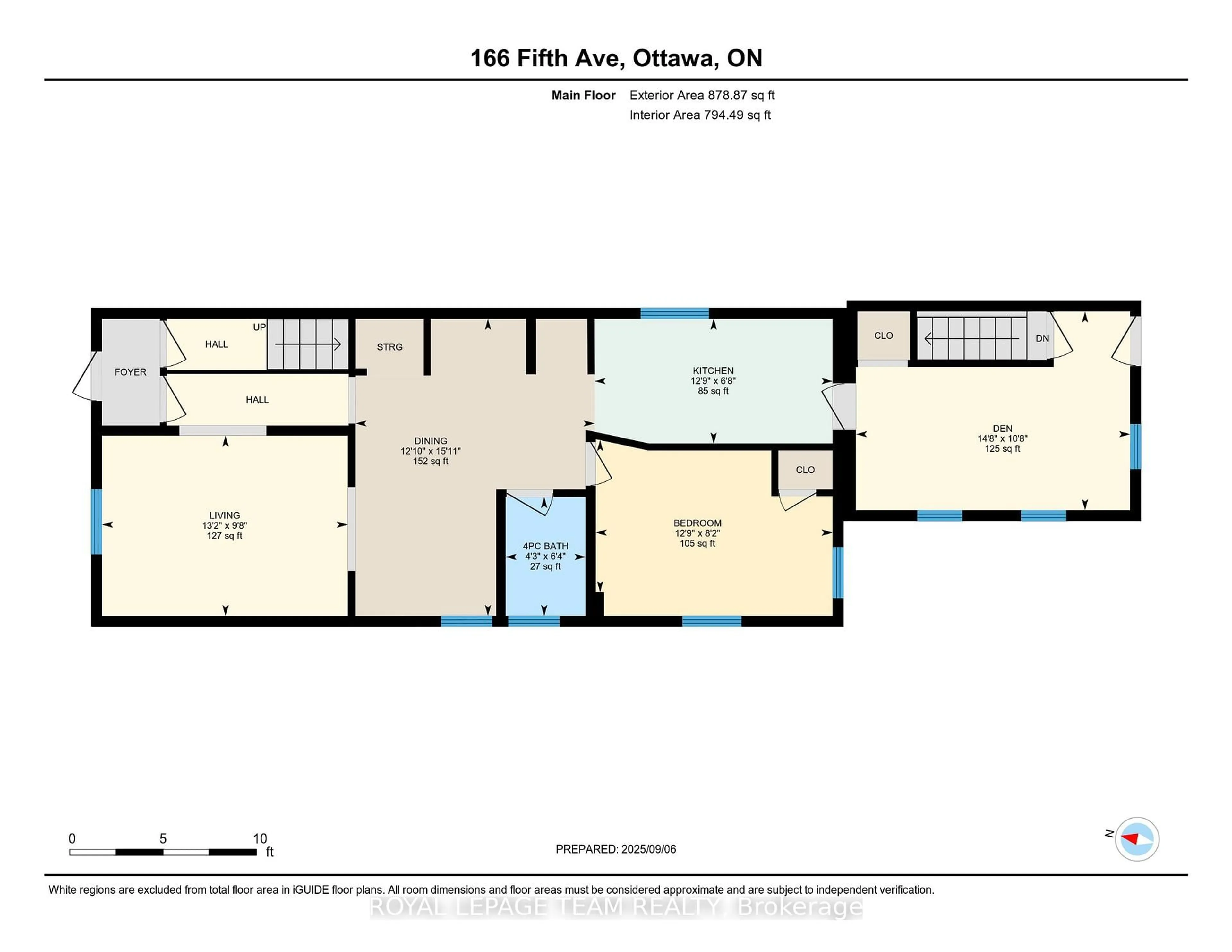 Floor plan for 166 Fifth Ave, Ottawa Ontario K1S 2M9