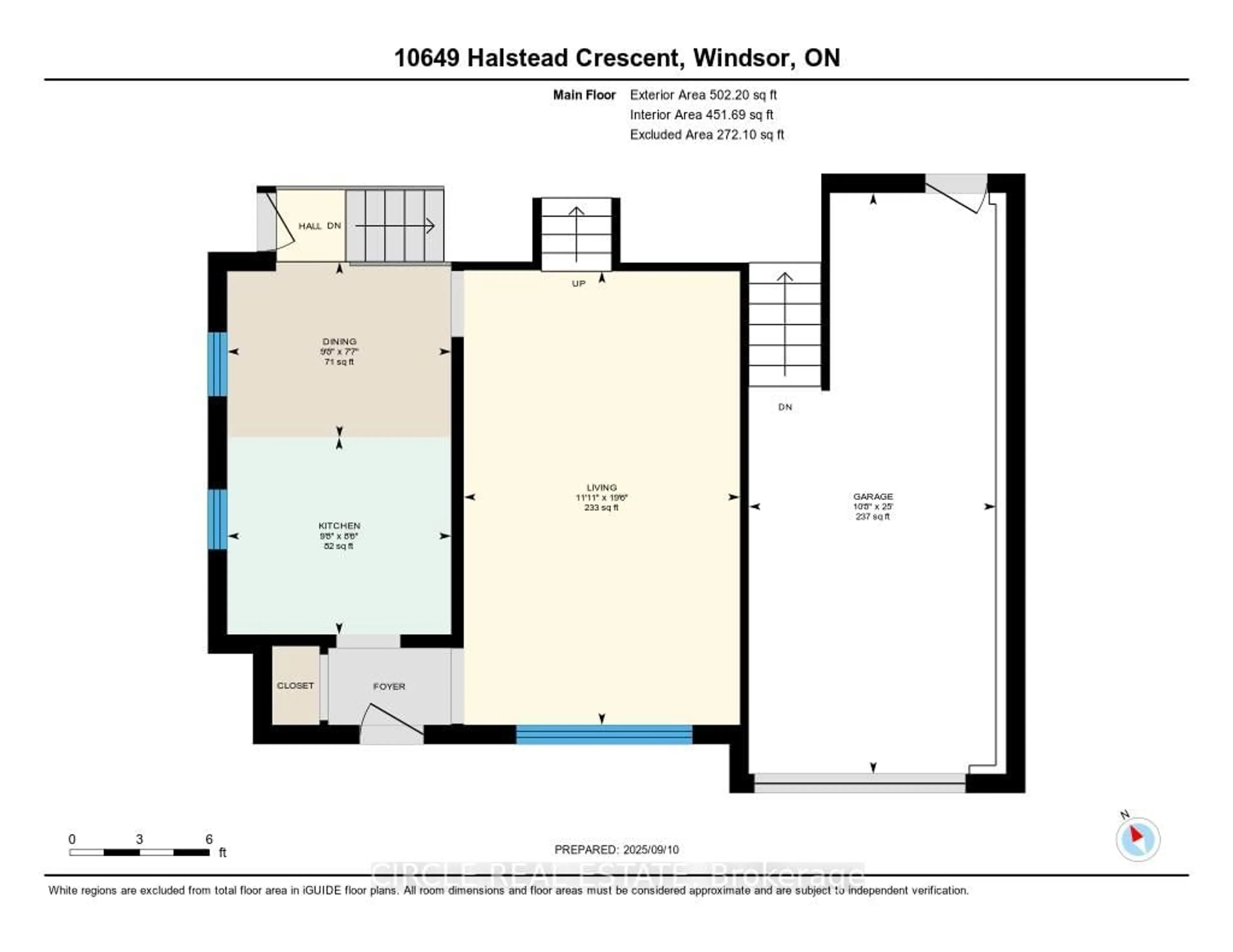 Floor plan for 10649 Halstead Cres, Windsor Ontario N8R 2C3