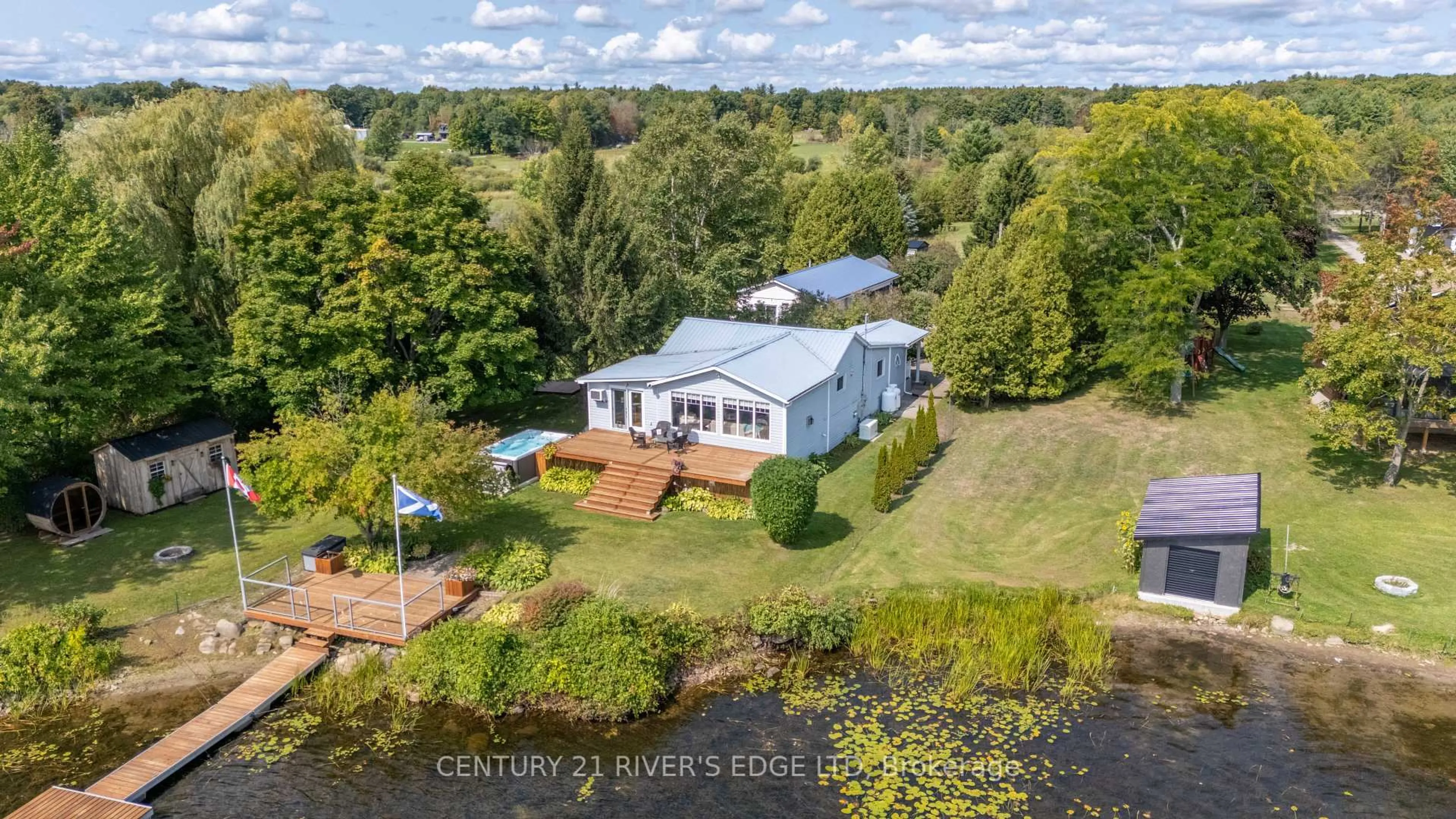 A pic from outside/outdoor area/front of a property/back of a property/a pic from drone, water/lake/river/ocean view for 61 Temperance Lake Rd, Athens Ontario K0E 1B0
