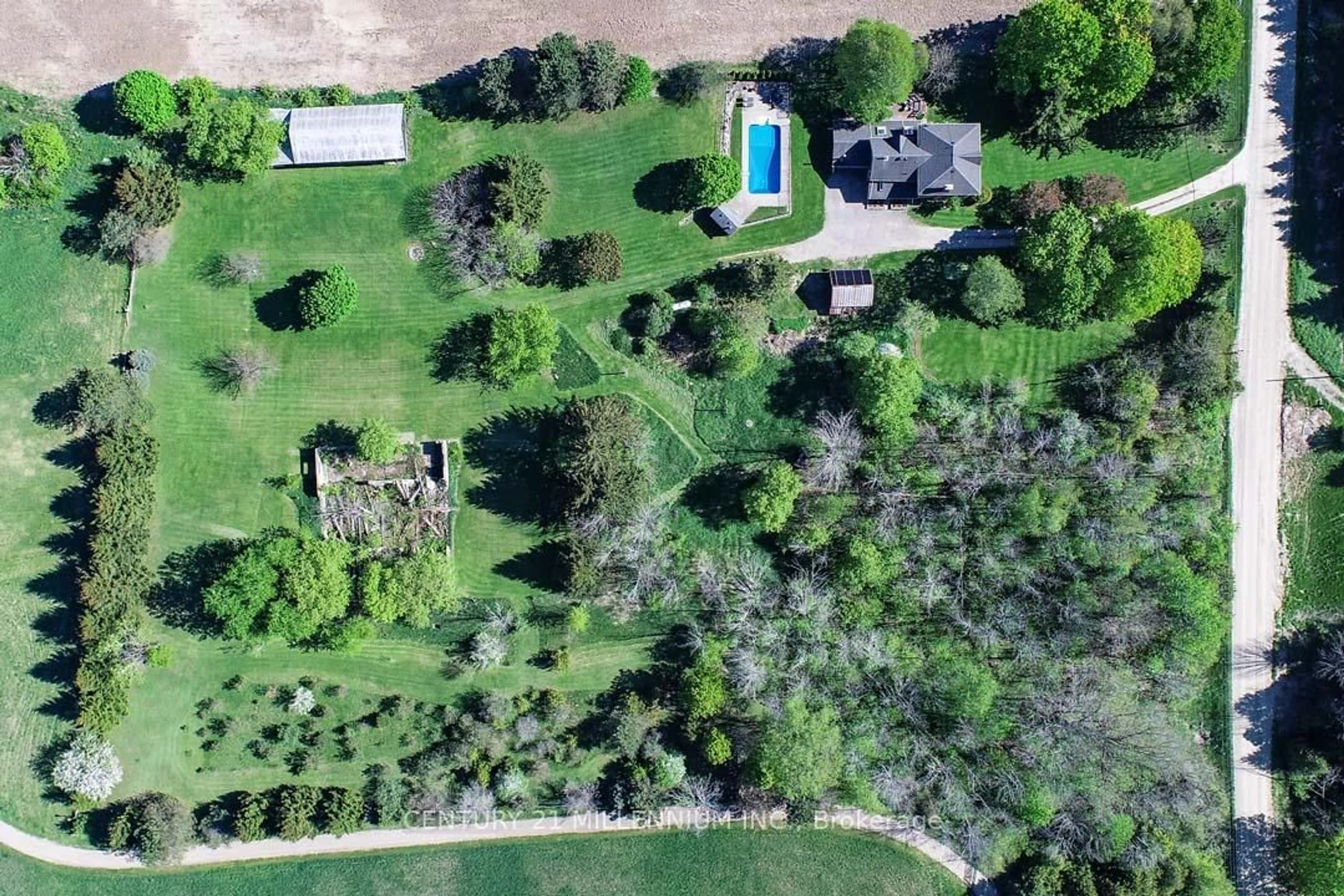 A pic from outside/outdoor area/front of a property/back of a property/a pic from drone, forest/trees view for 753333 2nd Line EHS, Mono Ontario L9W 5W5