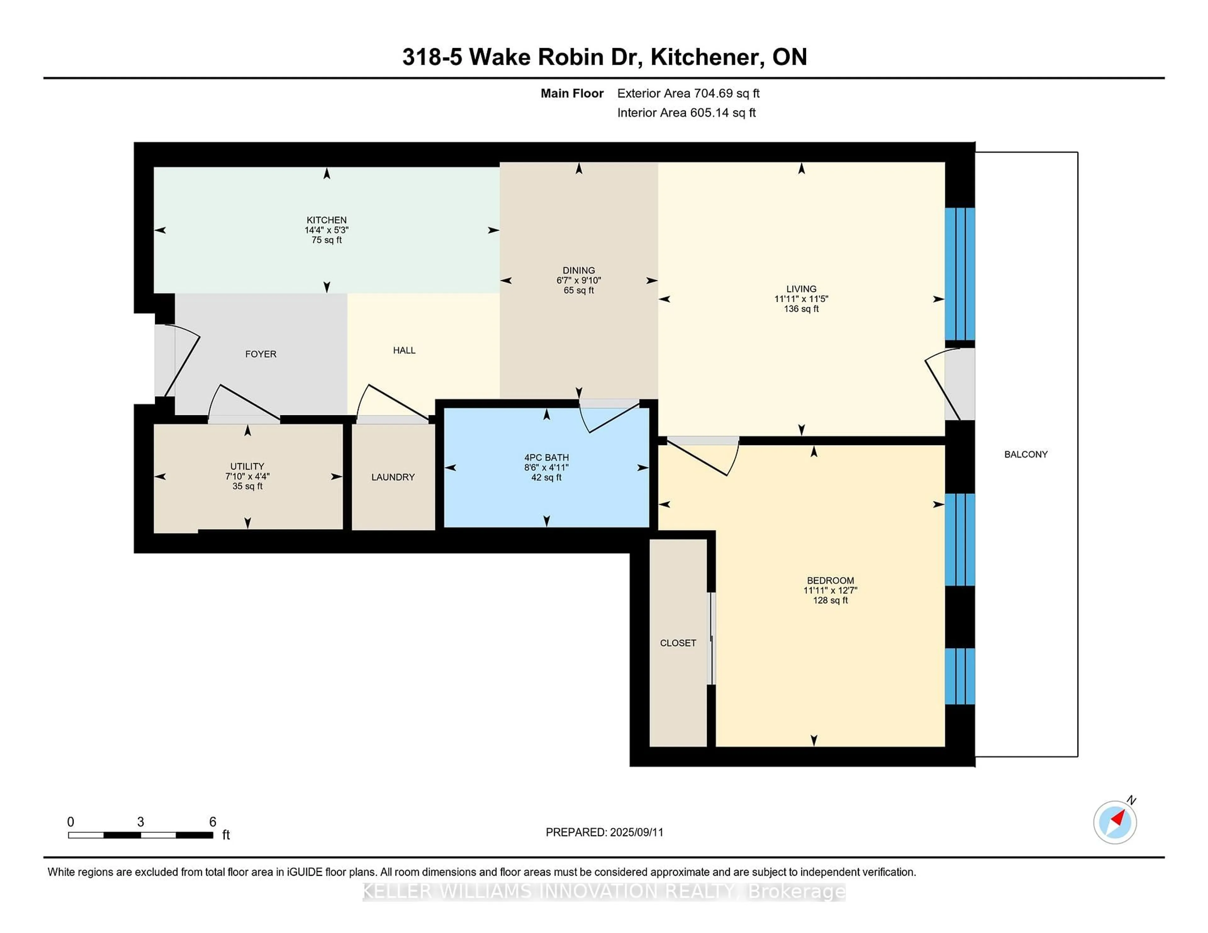 Floor plan for 5 Wake Robin Dr #318, Kitchener Ontario N2E 0H6