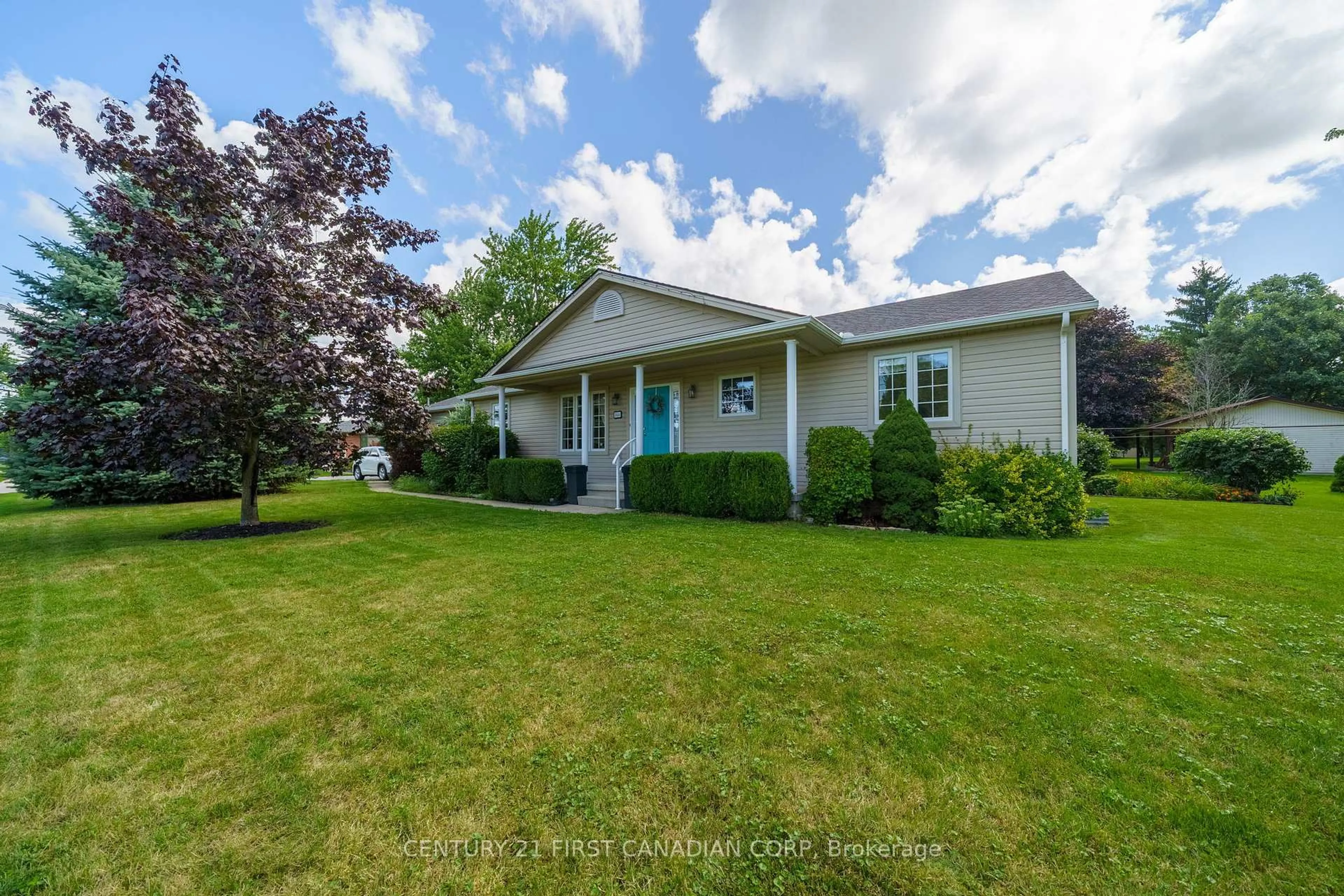 A pic from outside/outdoor area/front of a property/back of a property/a pic from drone, street for 300 Station St St, North Middlesex Ontario N0M 2K0
