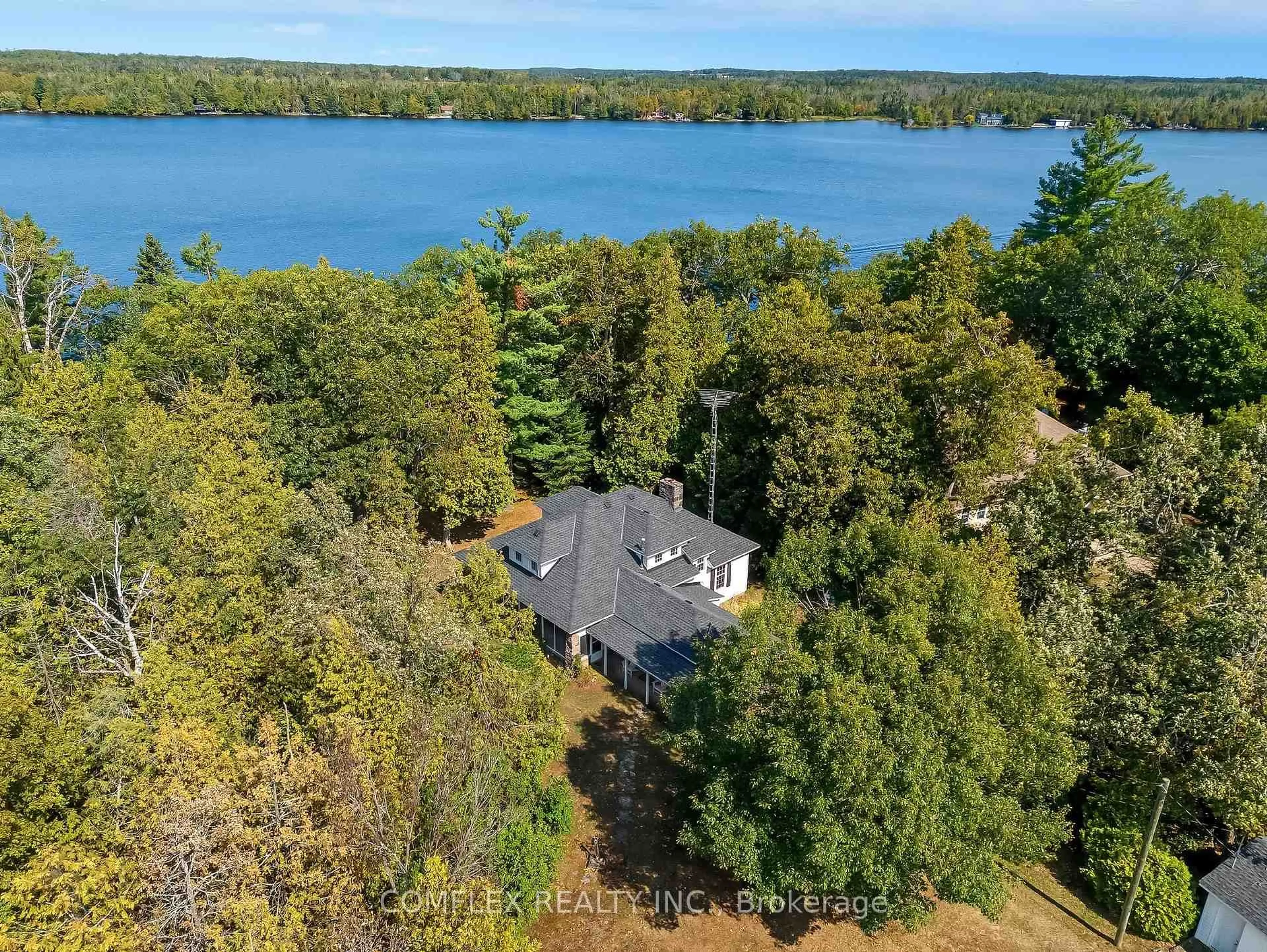A pic from outside/outdoor area/front of a property/back of a property/a pic from drone, water/lake/river/ocean view for 85 Meachin Dr, Kawartha Lakes Ontario K0M 1L0