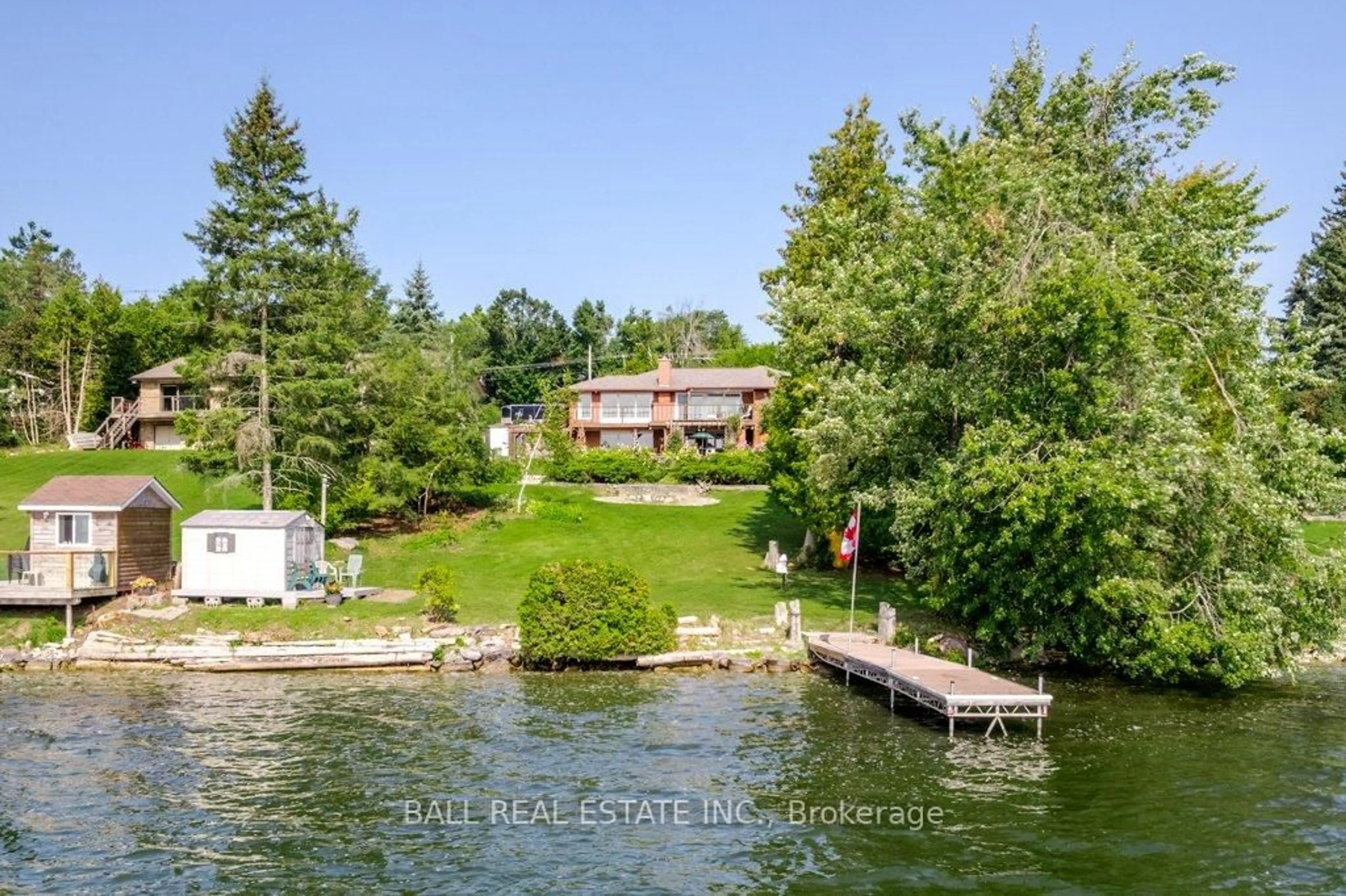 A pic from outside/outdoor area/front of a property/back of a property/a pic from drone, water/lake/river/ocean view for 919 Skyline Rd, Selwyn Ontario K0L 1T0