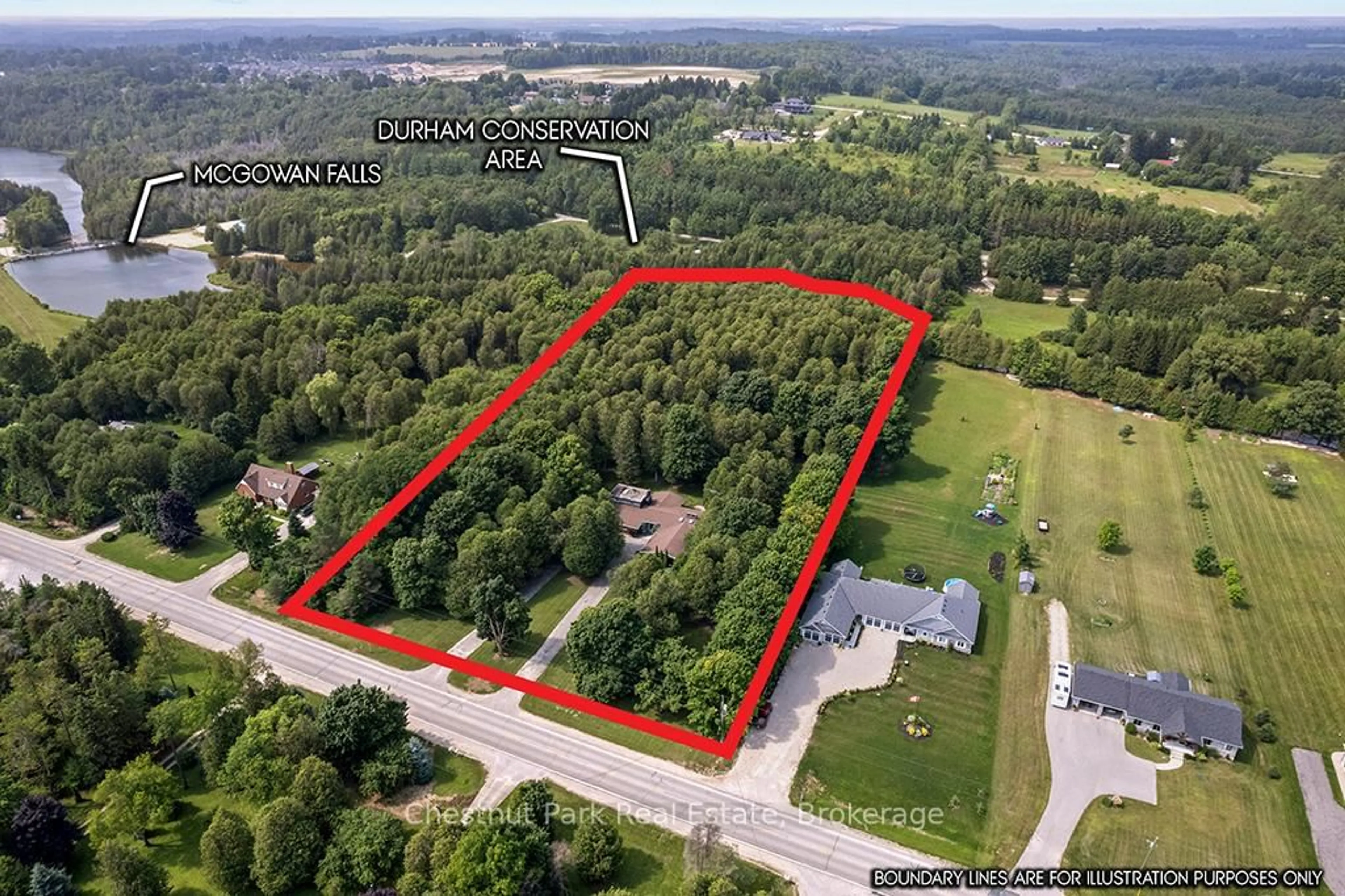 A pic from outside/outdoor area/front of a property/back of a property/a pic from drone, unknown for 403123 Grey Road 4 Rd, West Grey Ontario N0G 1R0