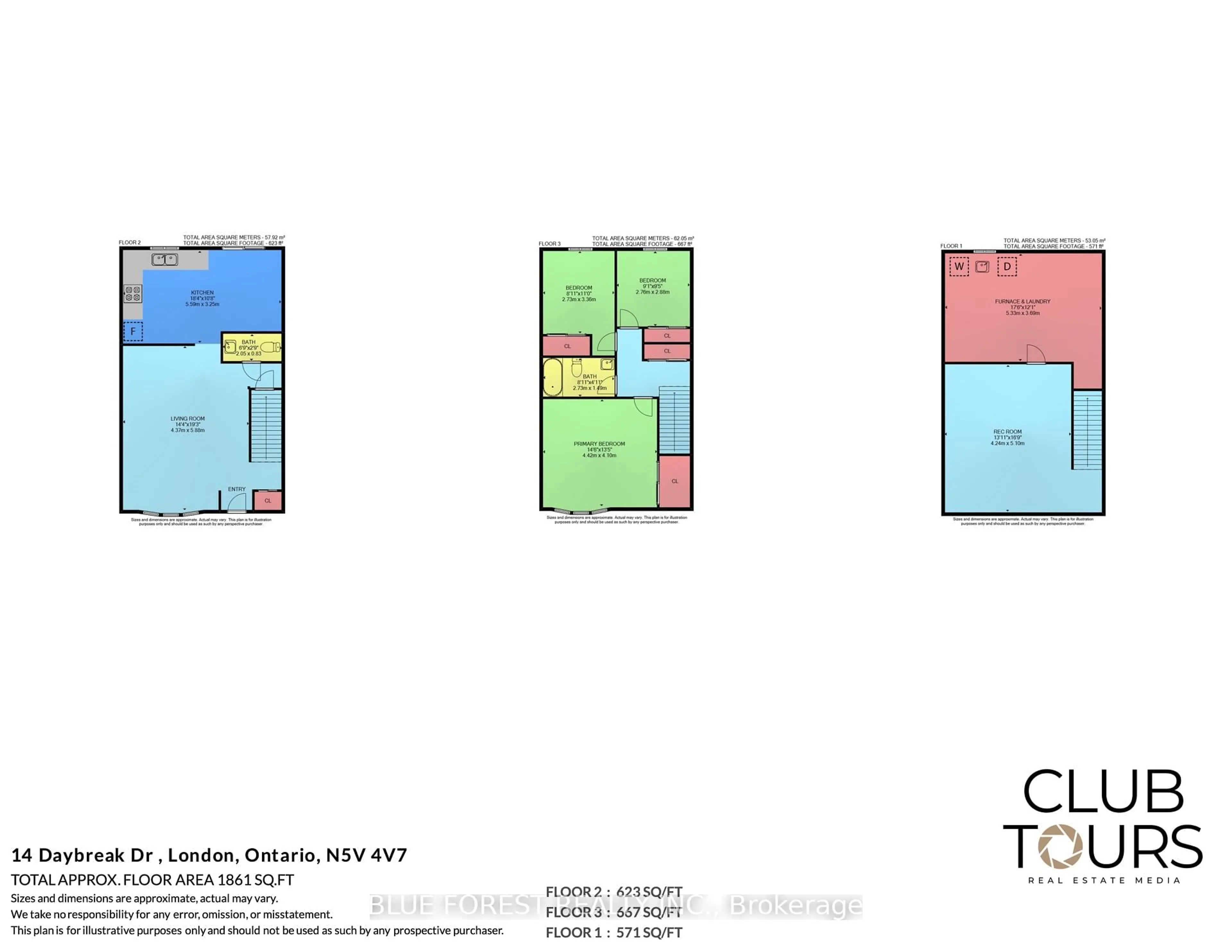 Floor plan for 14 Daybreak Dr, London East Ontario N5V 4V7