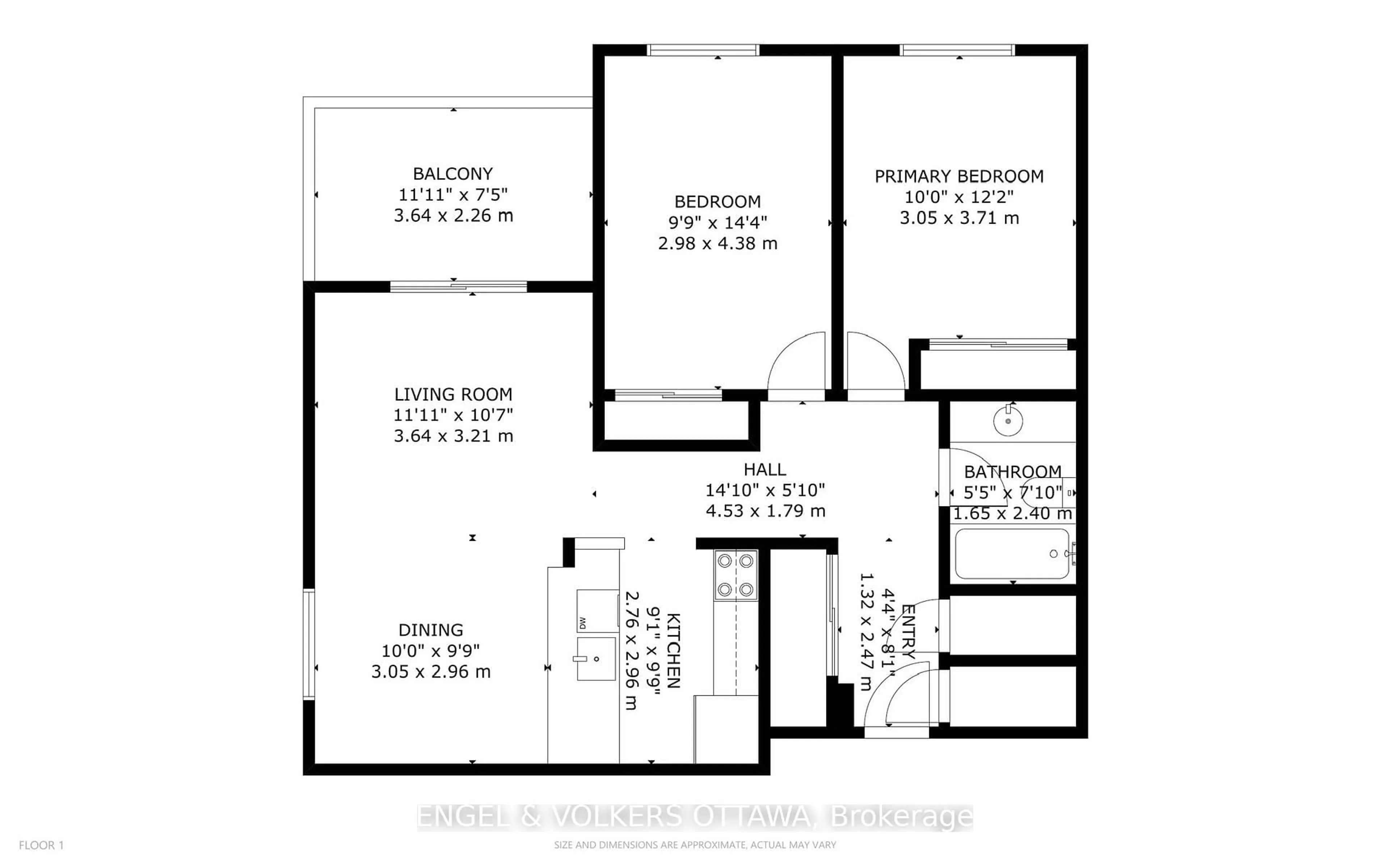 Floor plan for 110 Forward Ave #401, Ottawa Ontario K1Y 4S9