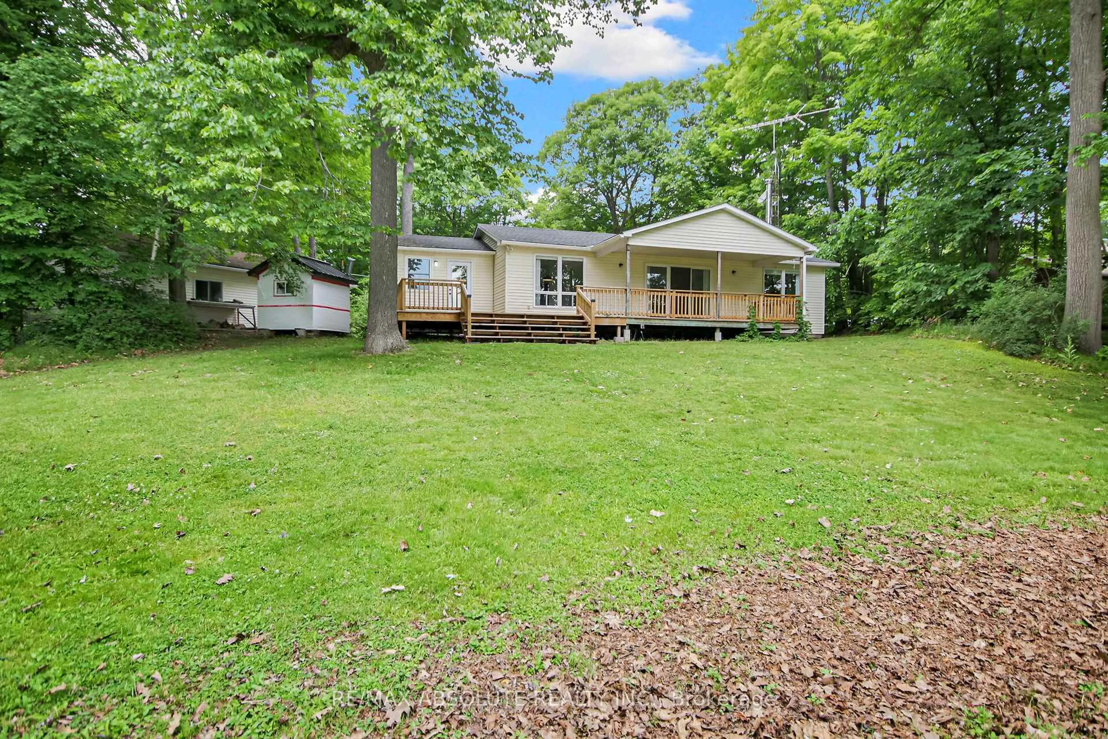 A pic from outside/outdoor area/front of a property/back of a property/a pic from drone, water/lake/river/ocean view for 210 Pickerel Point Rd, Carleton Place Ontario K7C 4K8