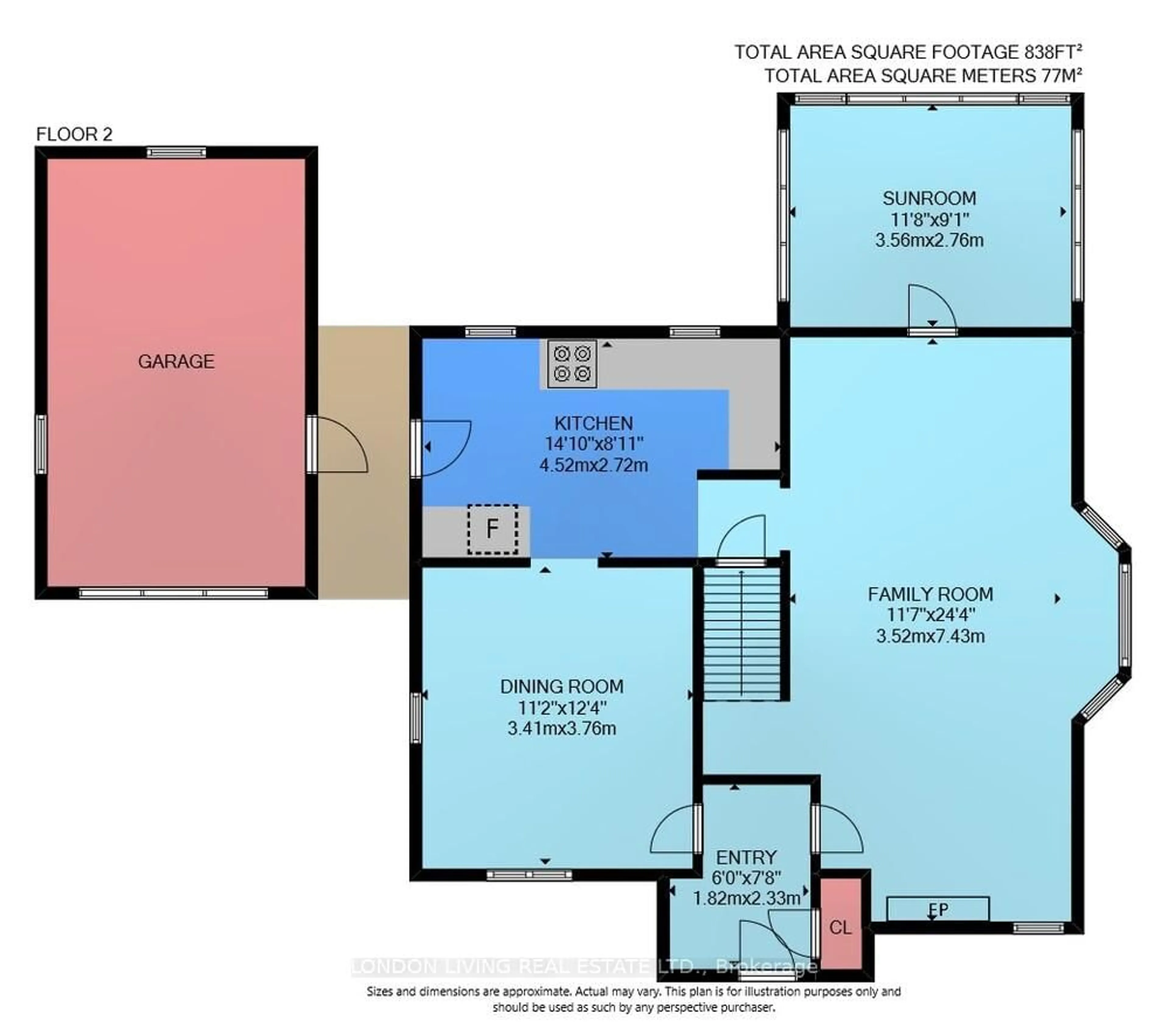 Floor plan for 166 Iroquois Ave, London South Ontario N6C 2K8