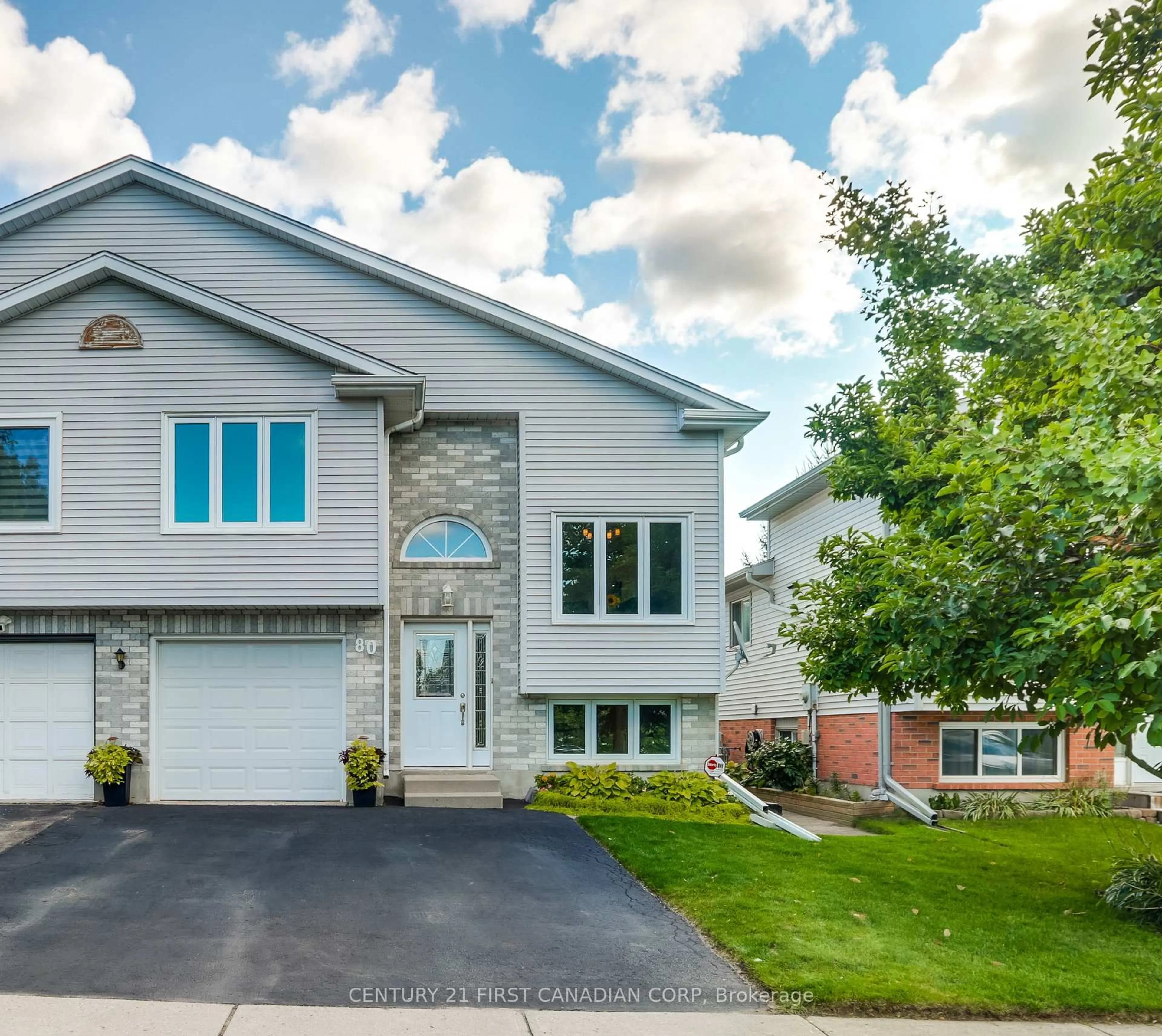 Home with vinyl exterior material, street for 80 Tanner Dr, London East Ontario N5W 6B5