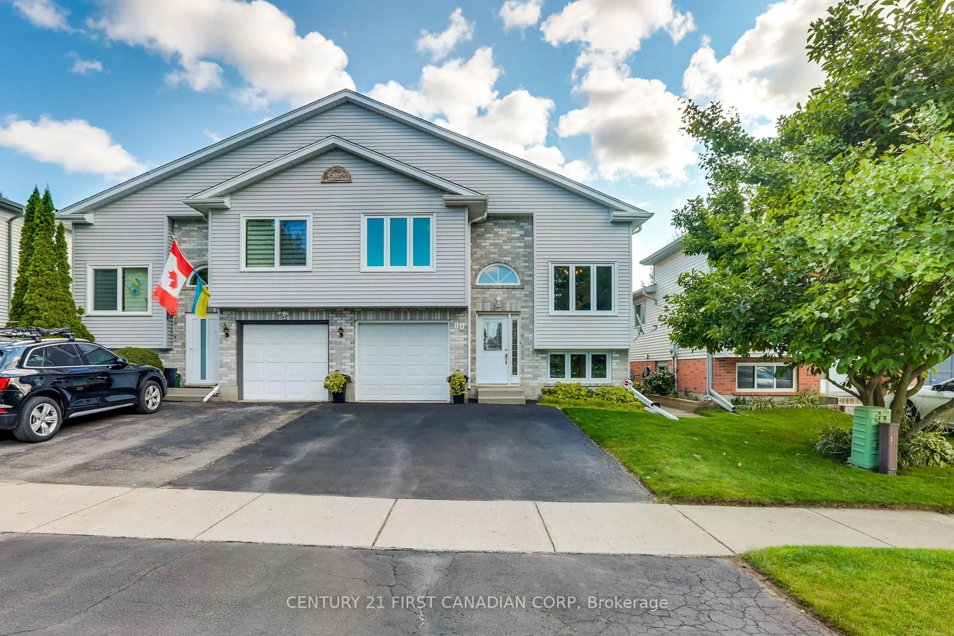 Home with vinyl exterior material, street for 80 Tanner Dr, London East Ontario N5W 6B5