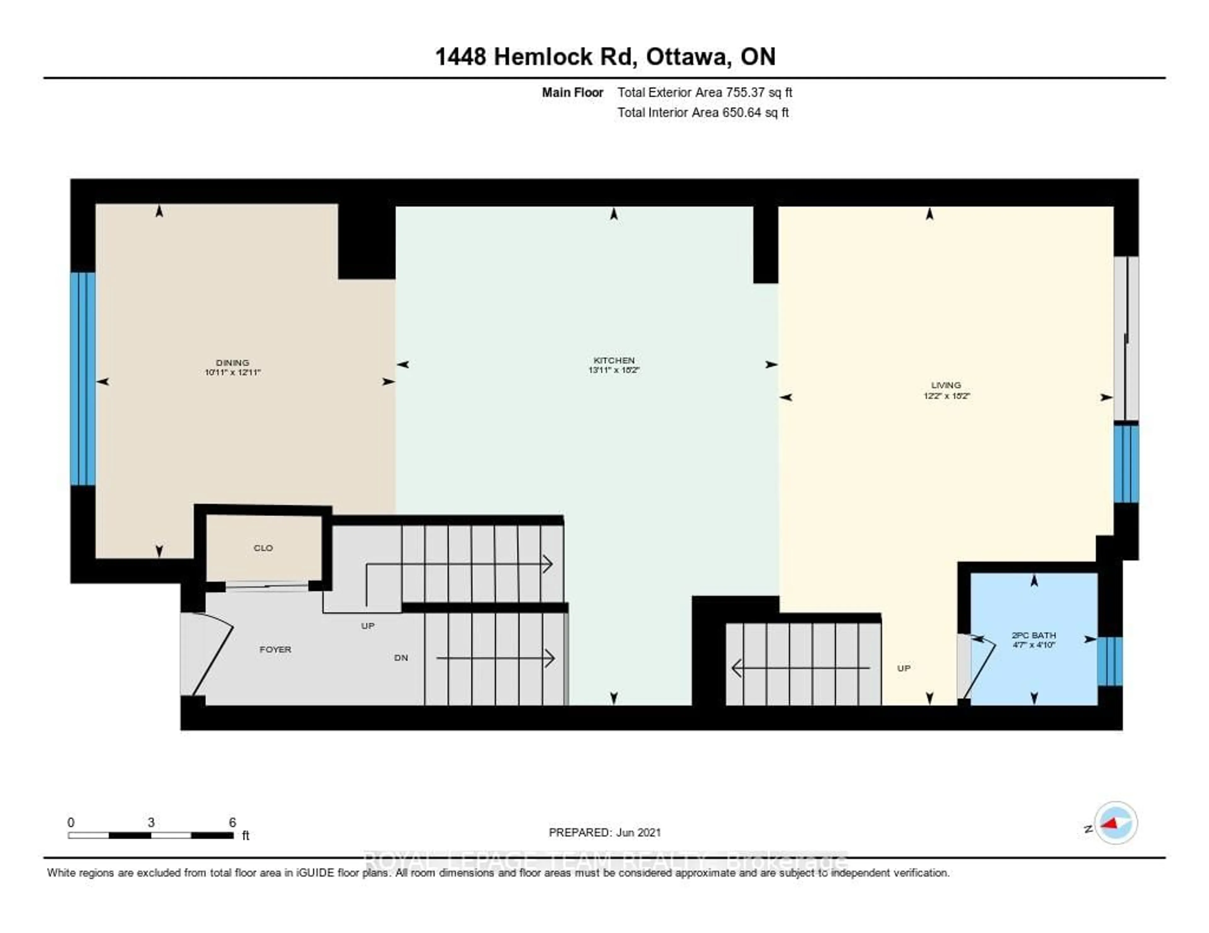 Floor plan for 1448 Hemlock Rd, Ottawa Ontario K1K 4Z8