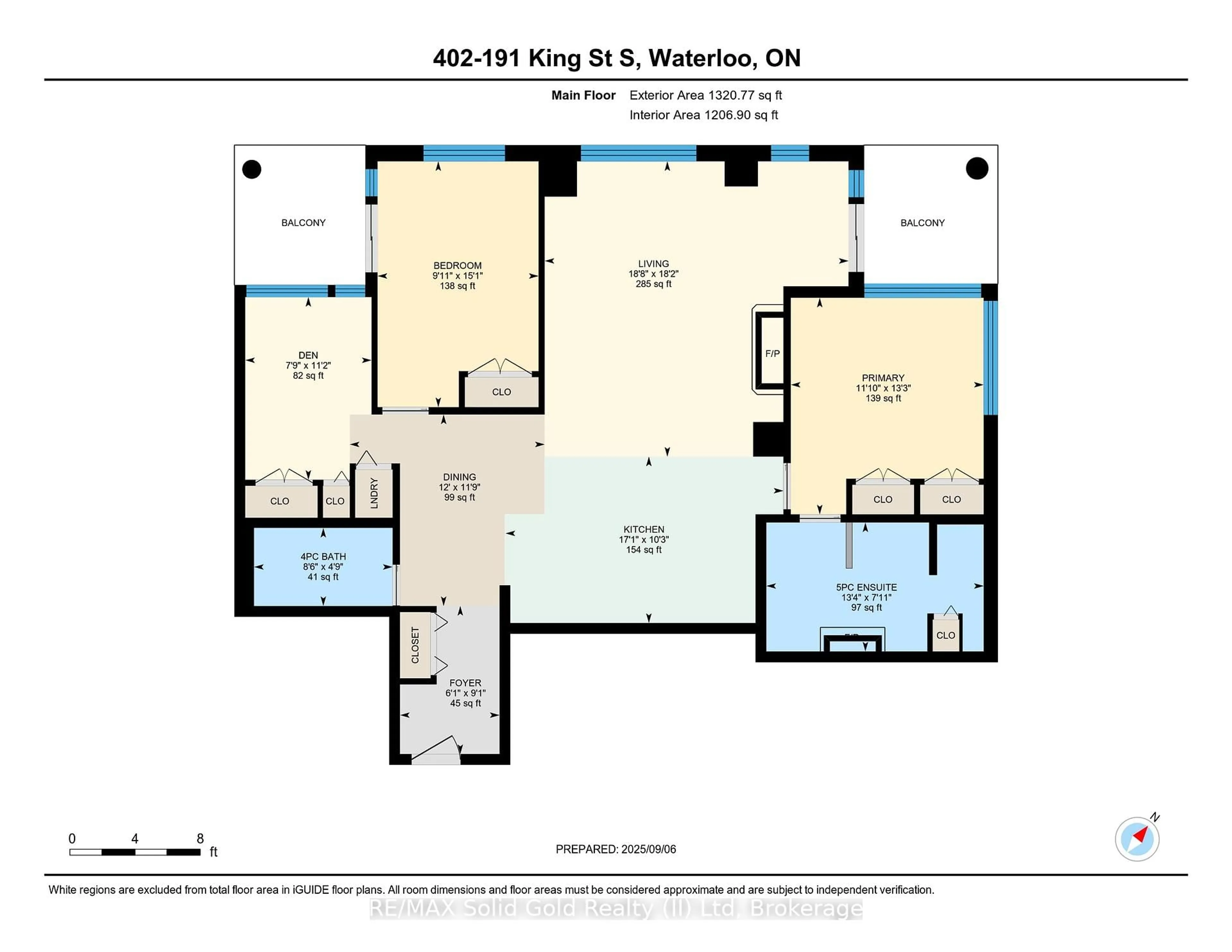 Floor plan for 191 King St #402, Waterloo Ontario N2J 1R1