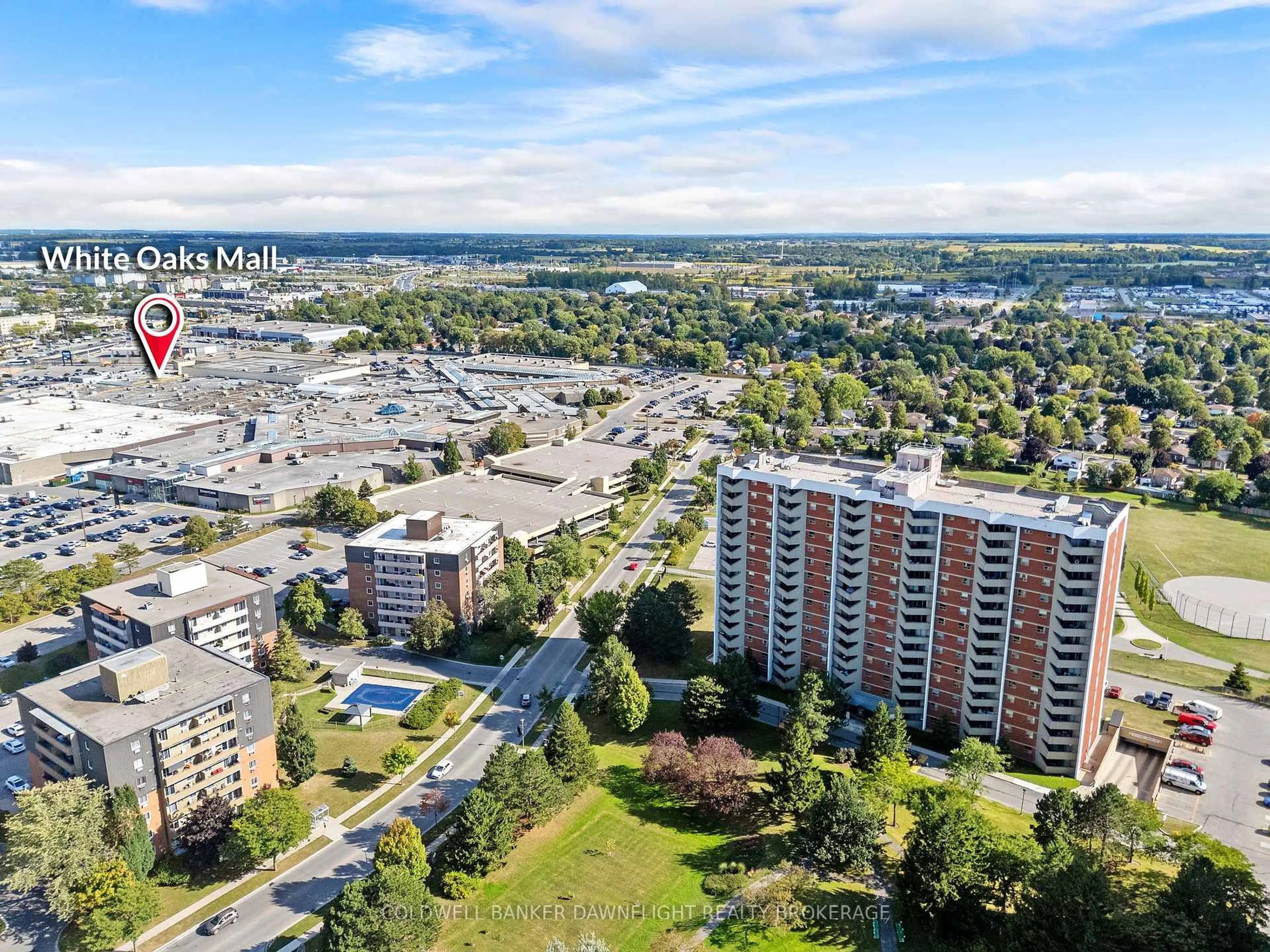 A pic from outside/outdoor area/front of a property/back of a property/a pic from drone, city buildings view from balcony for 1105 Jalna Blvd #1103, London South Ontario N6E 2S9