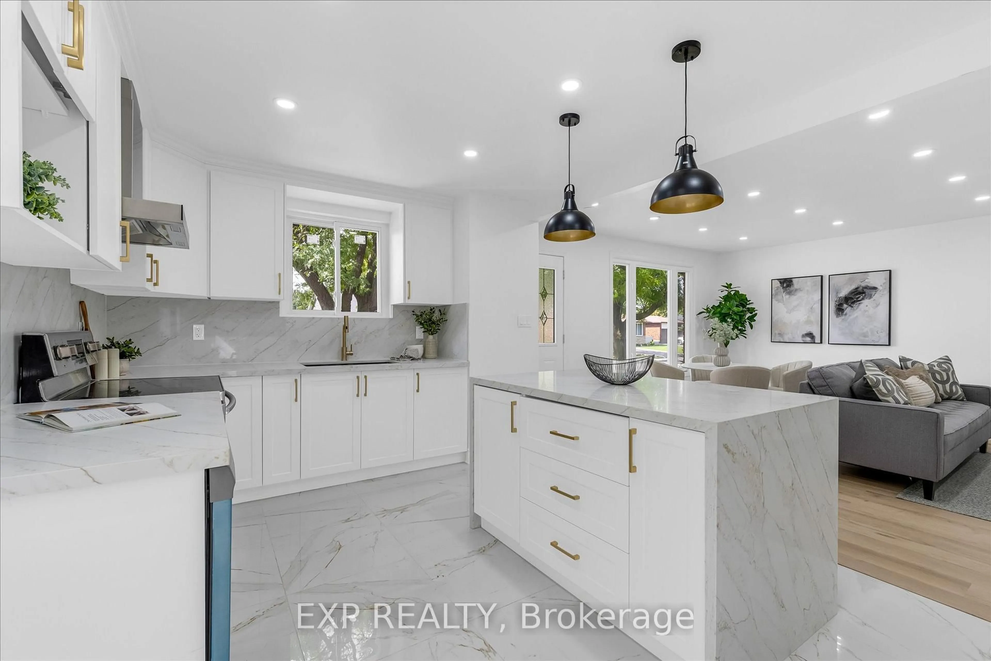 Open concept kitchen, ceramic/tile floor for 89 Moxley Dr, Hamilton Ontario L8T 3Y8