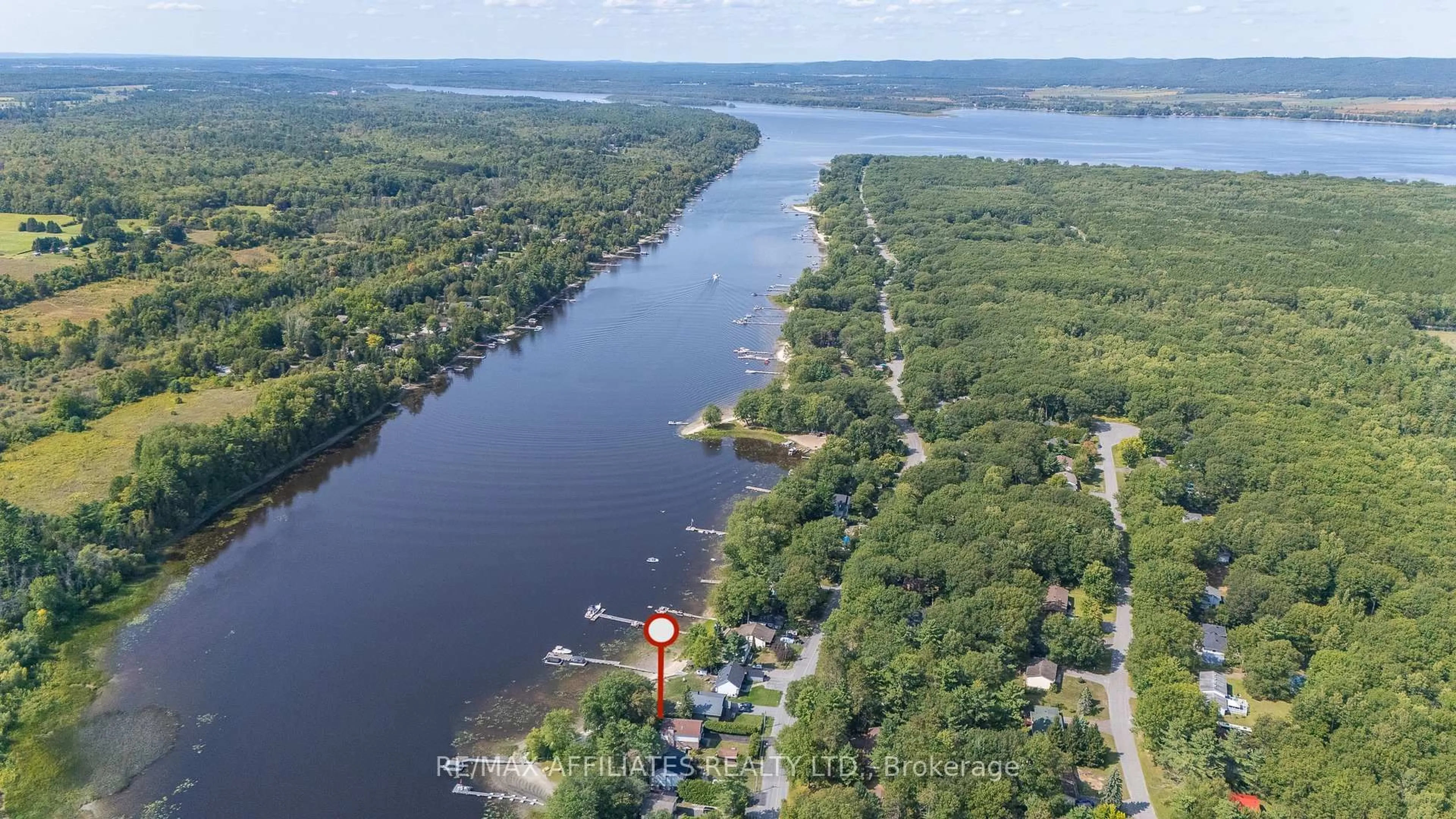 A pic from outside/outdoor area/front of a property/back of a property/a pic from drone, water/lake/river/ocean view for 1278 Bayview Dr, Ottawa Ontario K0A 3M0