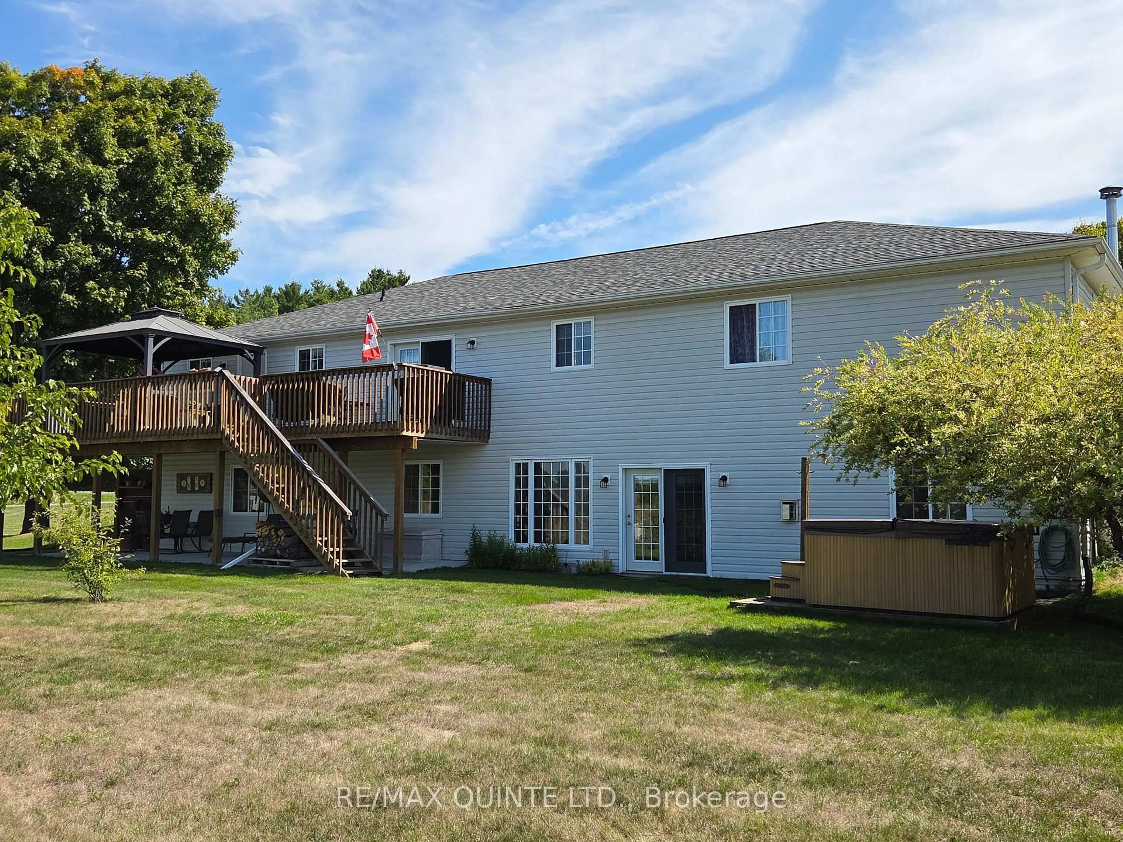 A pic from outside/outdoor area/front of a property/back of a property/a pic from drone, water/lake/river/ocean view for 55 Old Troy Rd, Tweed Ontario K0K 3J0