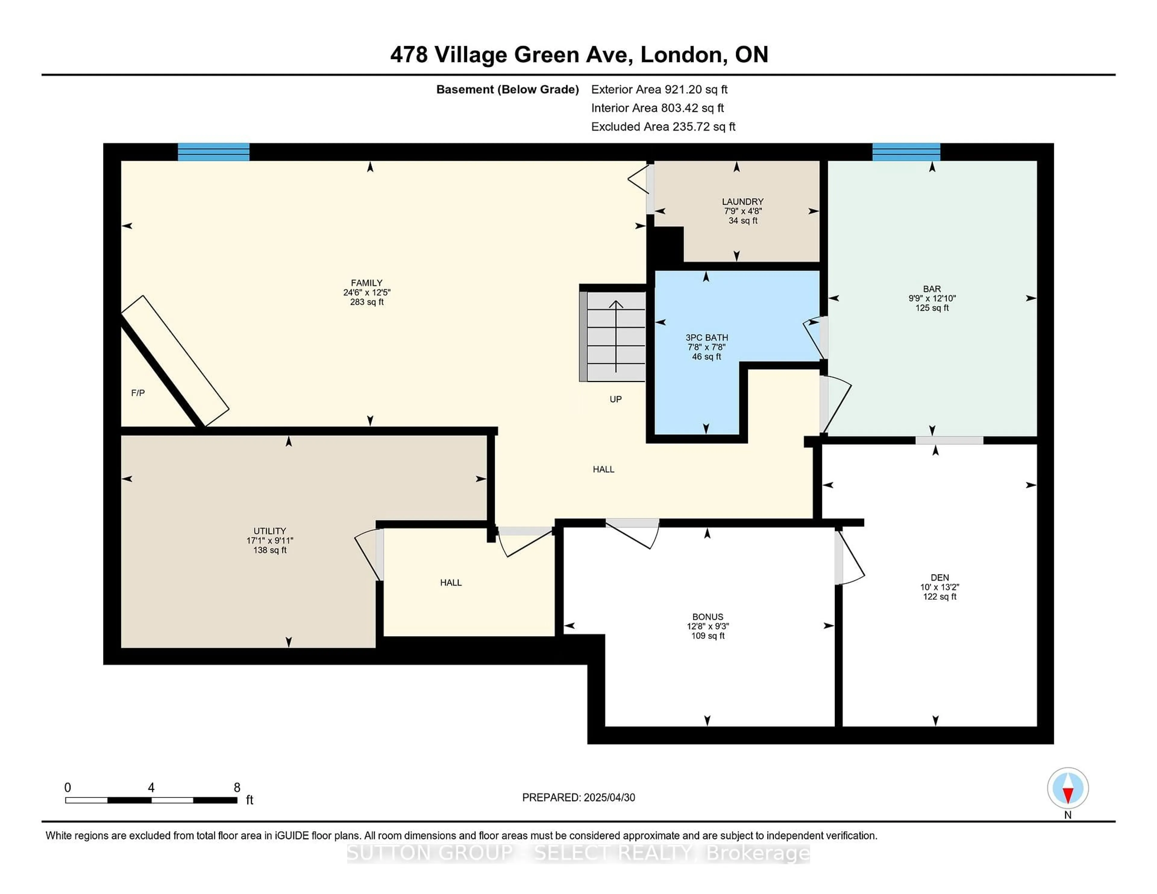 Floor plan for 478 Village Green Ave, London South Ontario N6J 1Z3
