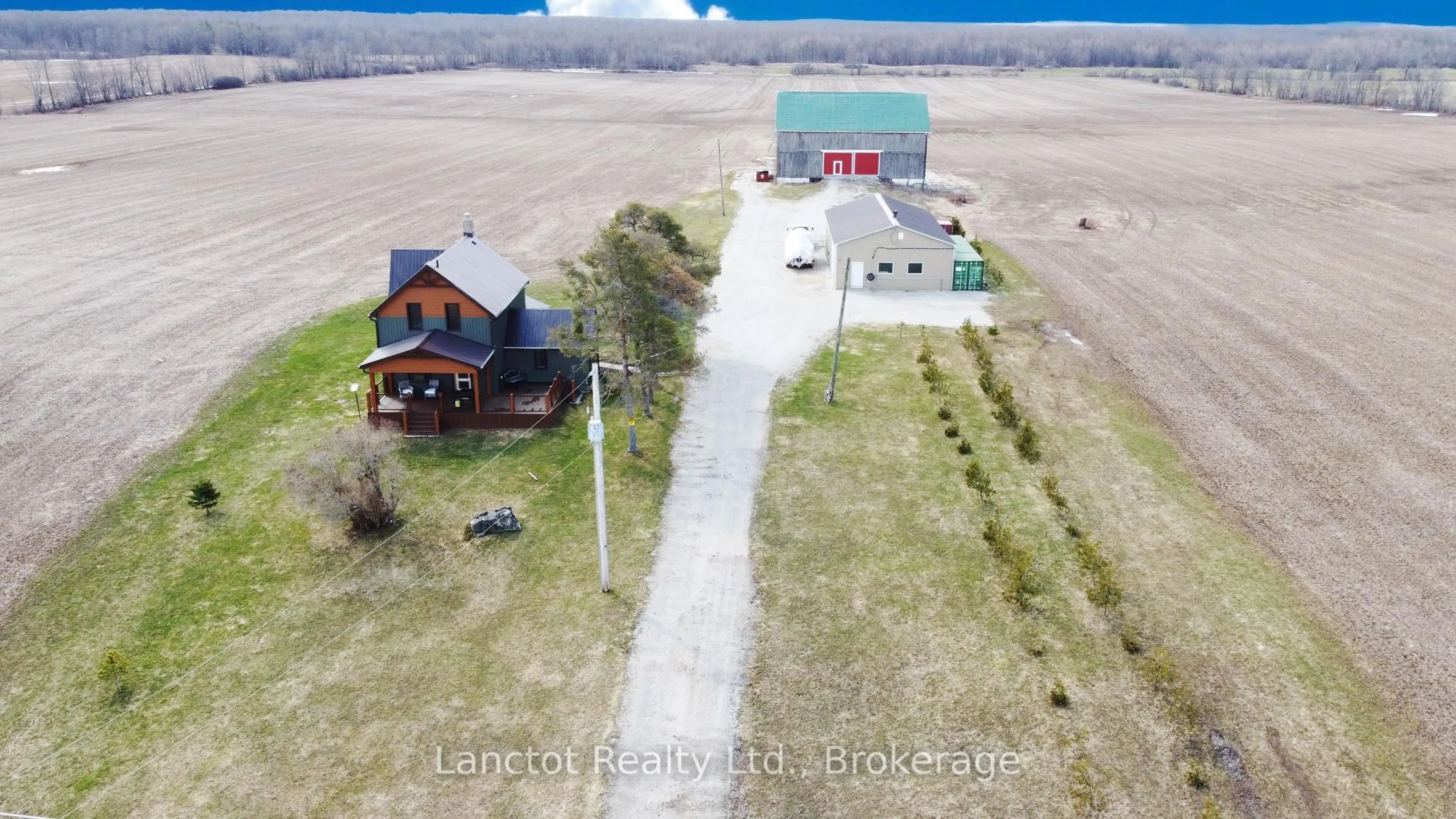 A pic from outside/outdoor area/front of a property/back of a property/a pic from drone, building for 402558 Grey Road 17, Georgian Bluffs Ontario N0H 2T0