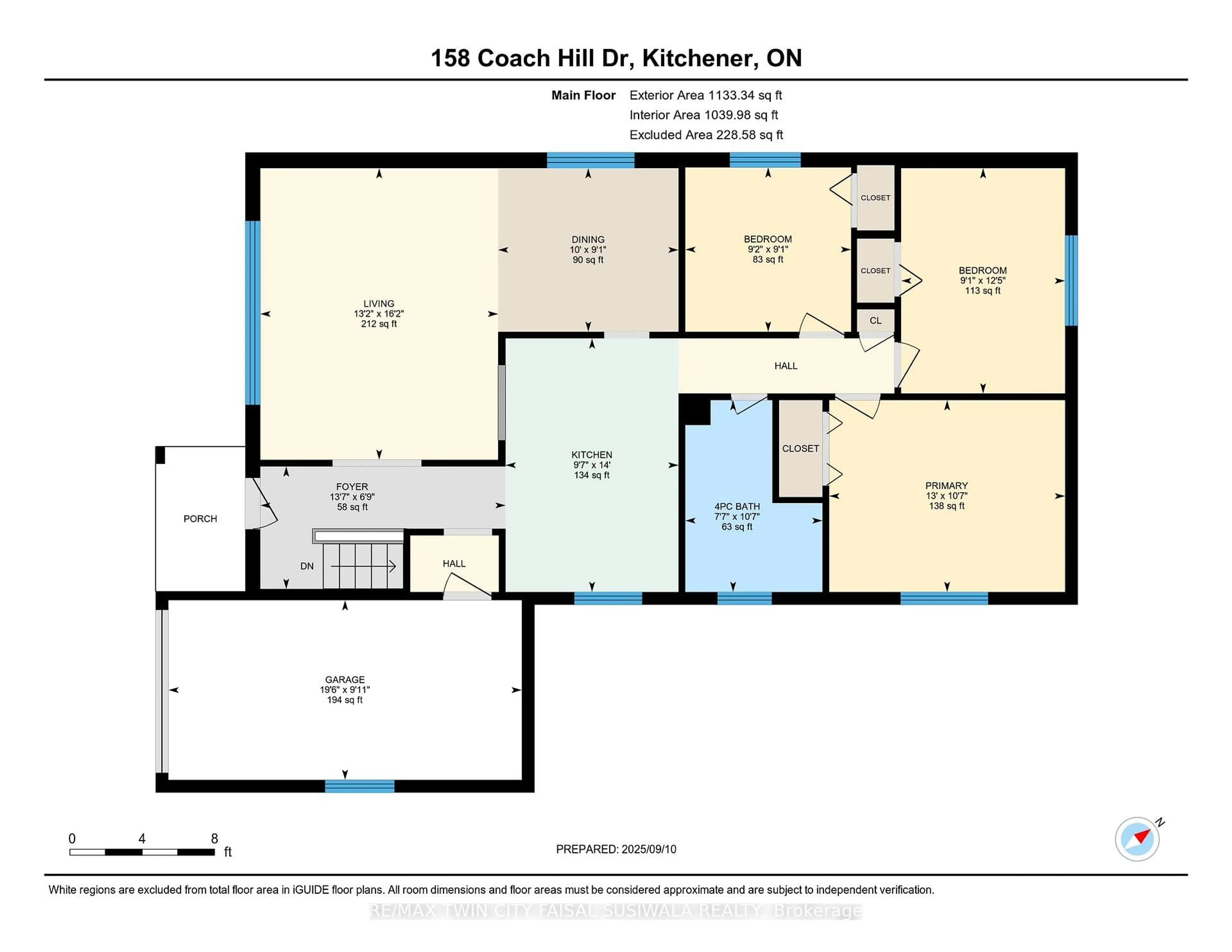 Floor plan for 158 Coach Hill Dr, Kitchener Ontario N2E 1P4