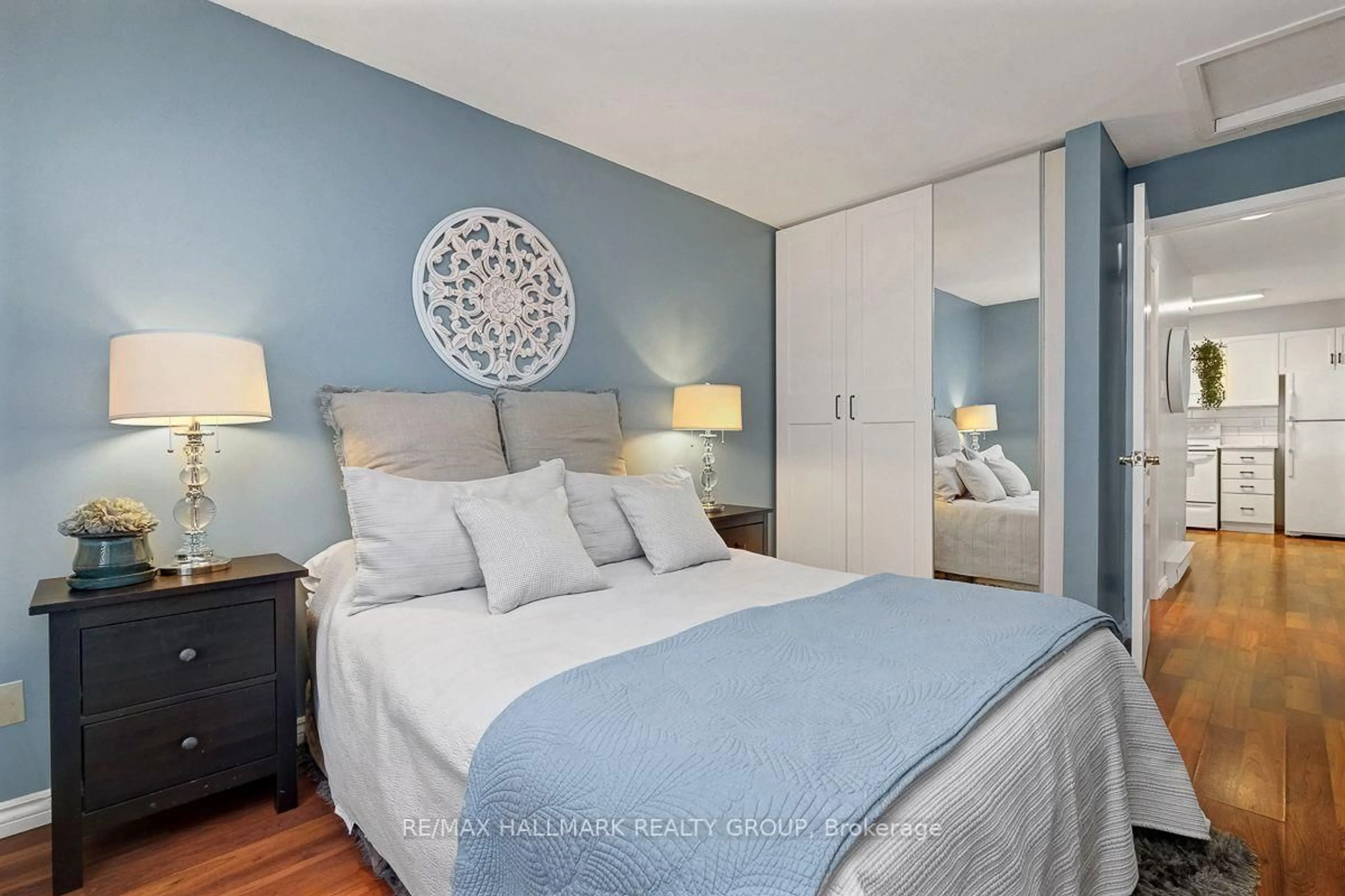 Bedroom with bed, wood/laminate floor for 1750 Marsala Cres #207, Ottawa Ontario K4A 2G5