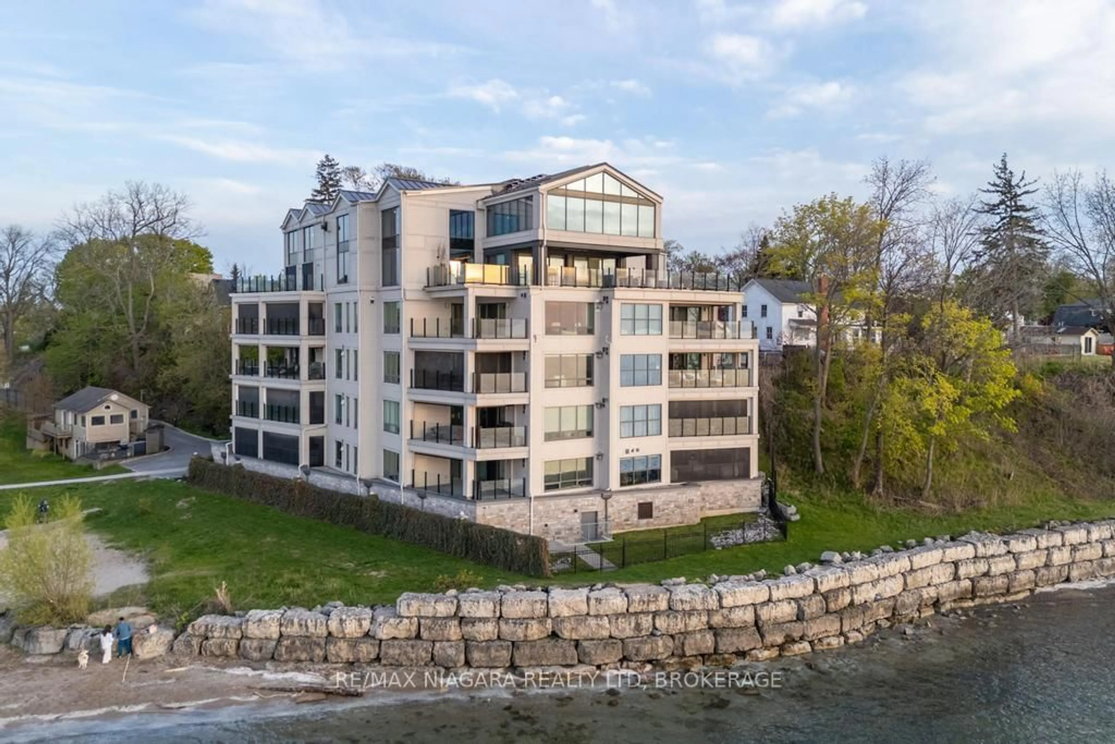 A pic from outside/outdoor area/front of a property/back of a property/a pic from drone, water/lake/river/ocean view for 10 Dalhousie Ave #201, St. Catharines Ontario L2N 4W4