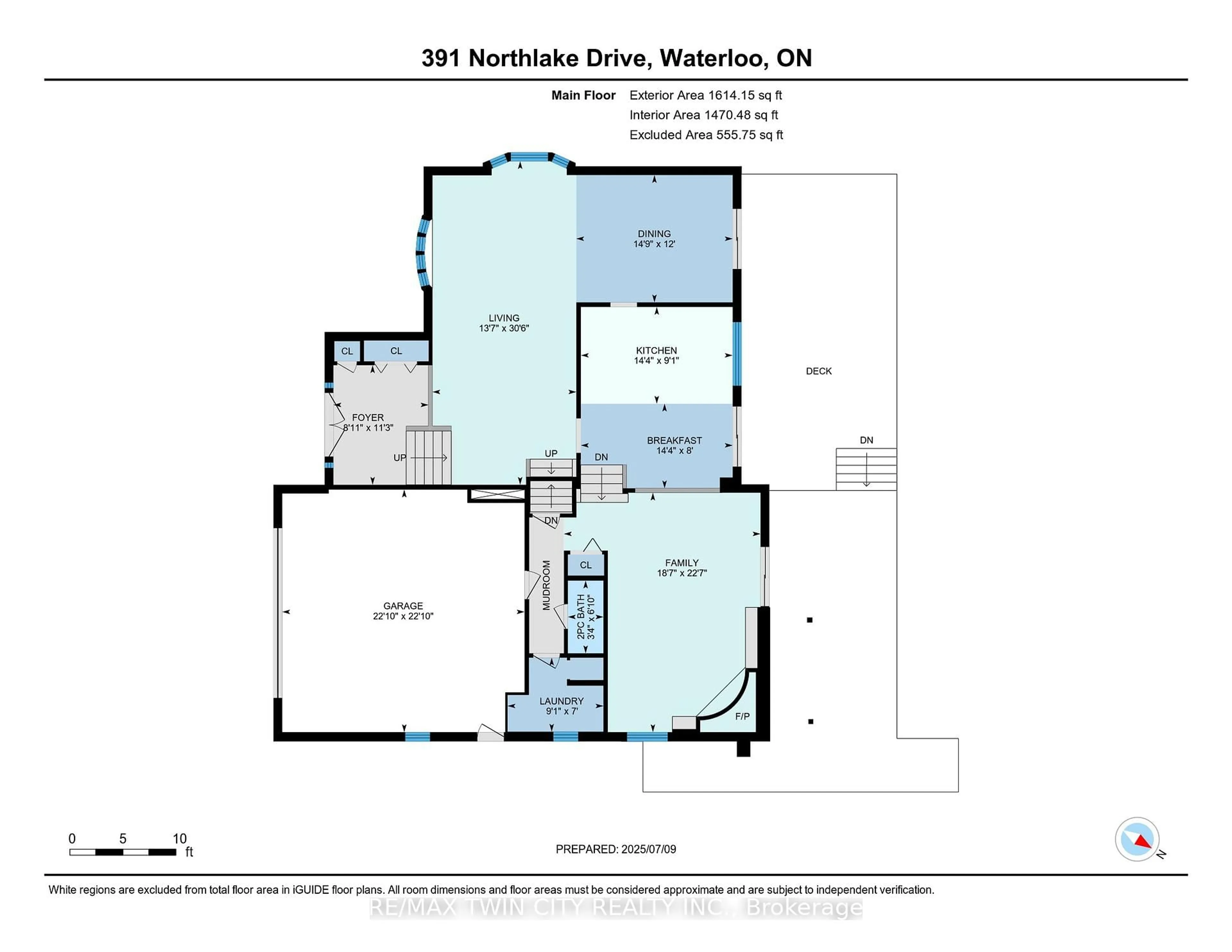 Floor plan for 391 Northlake Dr, Waterloo Ontario N2V 1W8
