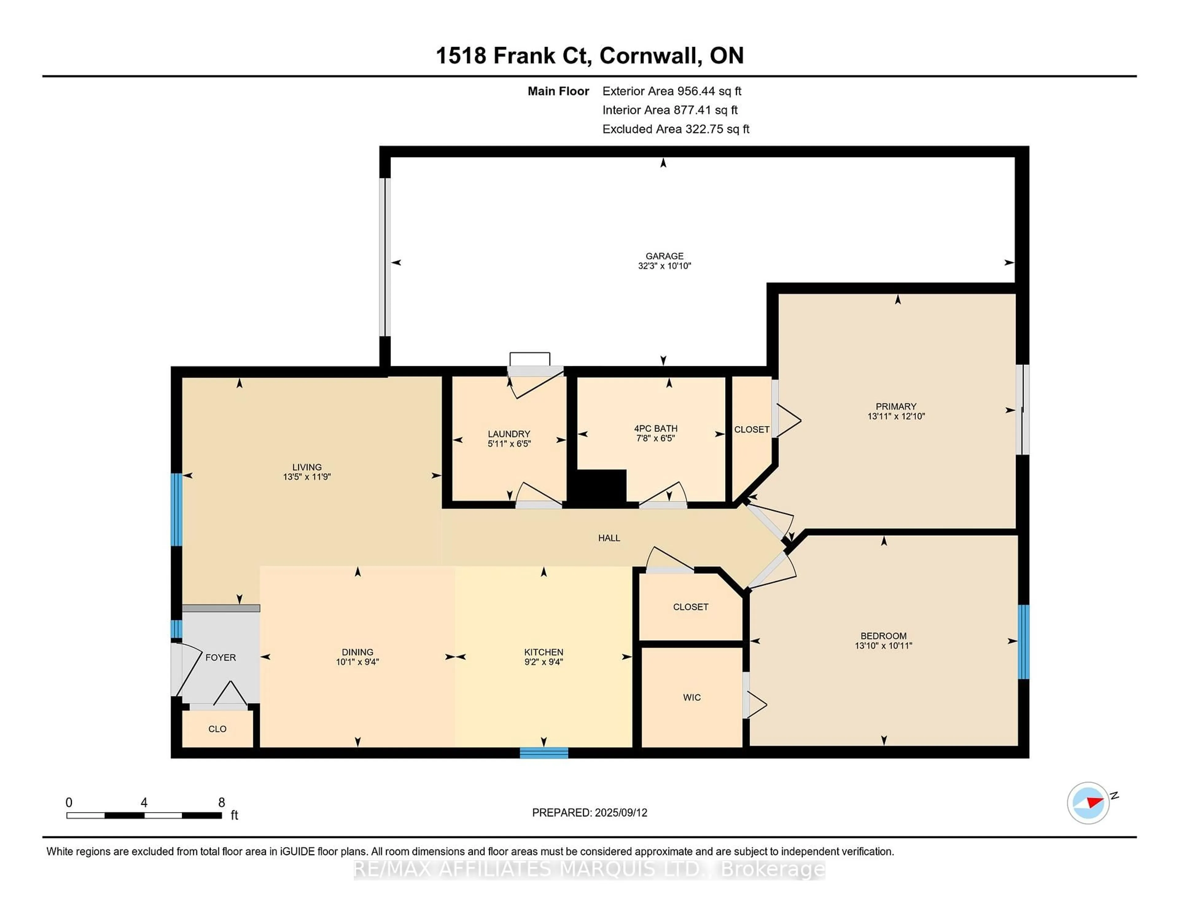 Floor plan for 1518 Frank Crt, Cornwall Ontario K6H 7N7
