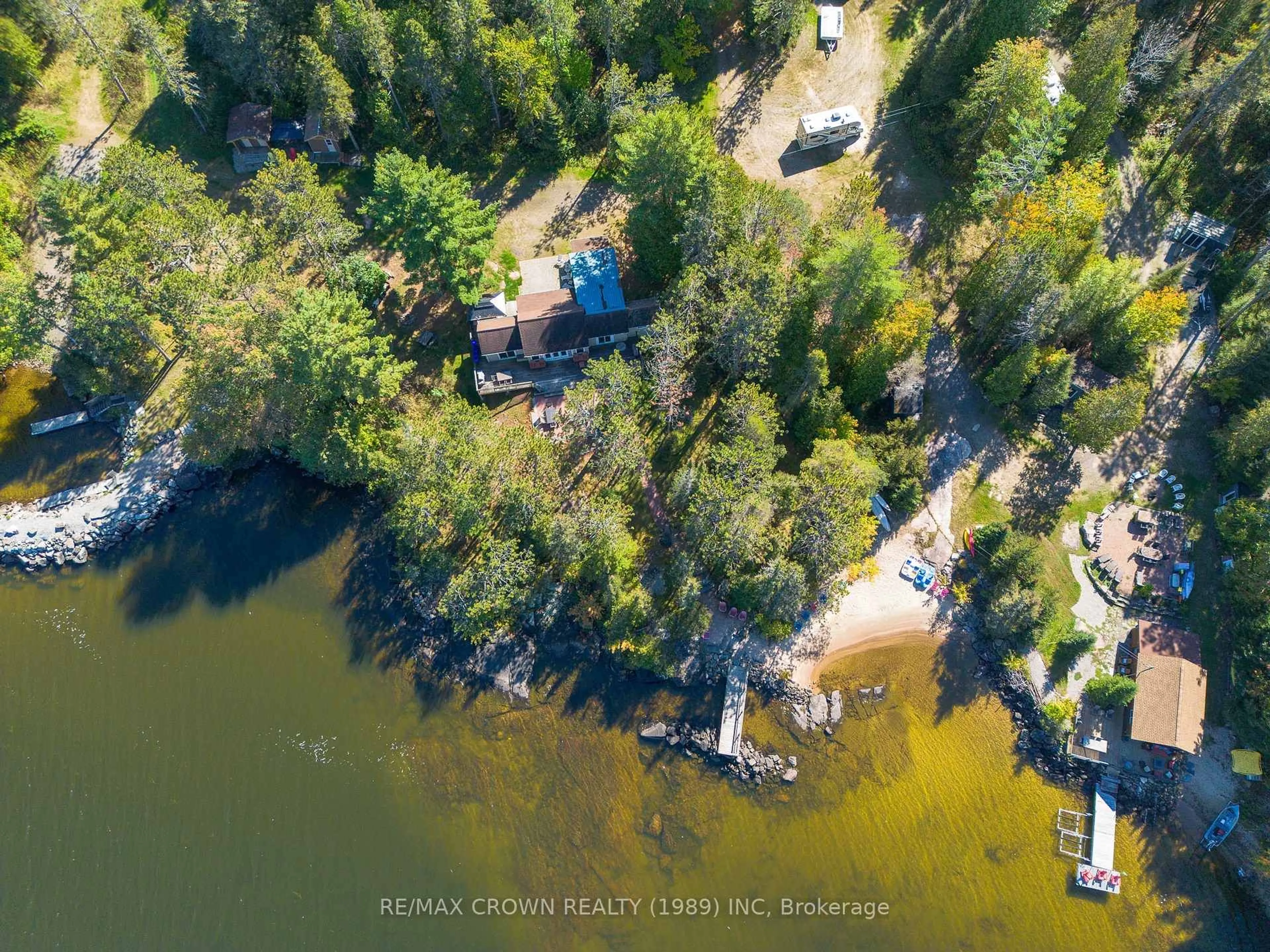 A pic from outside/outdoor area/front of a property/back of a property/a pic from drone, water/lake/river/ocean view for 260 Birchgrove Dr, Callander Ontario P0H 1H0